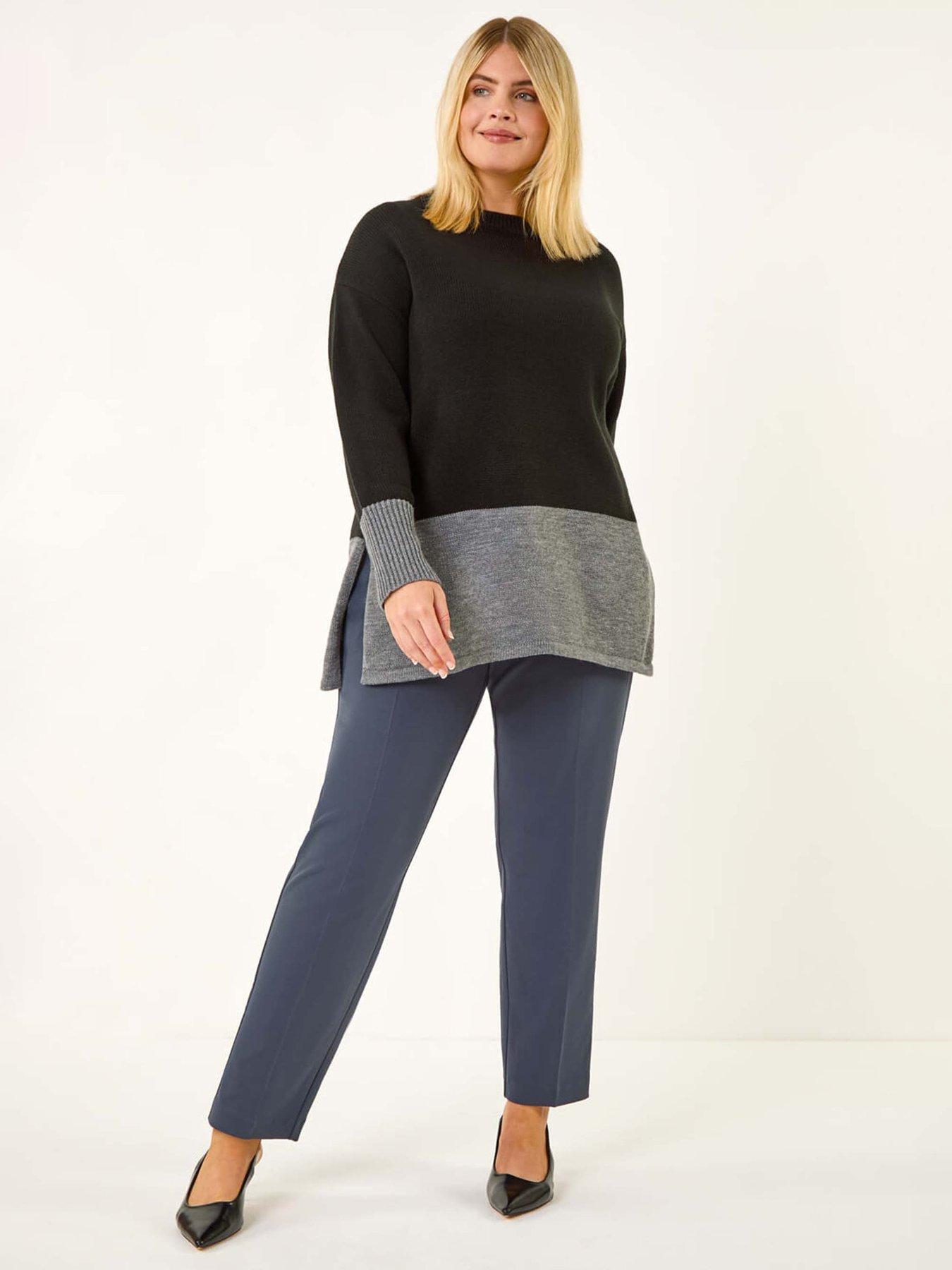  image of roman-curve-straight-leg-trouser-grey
