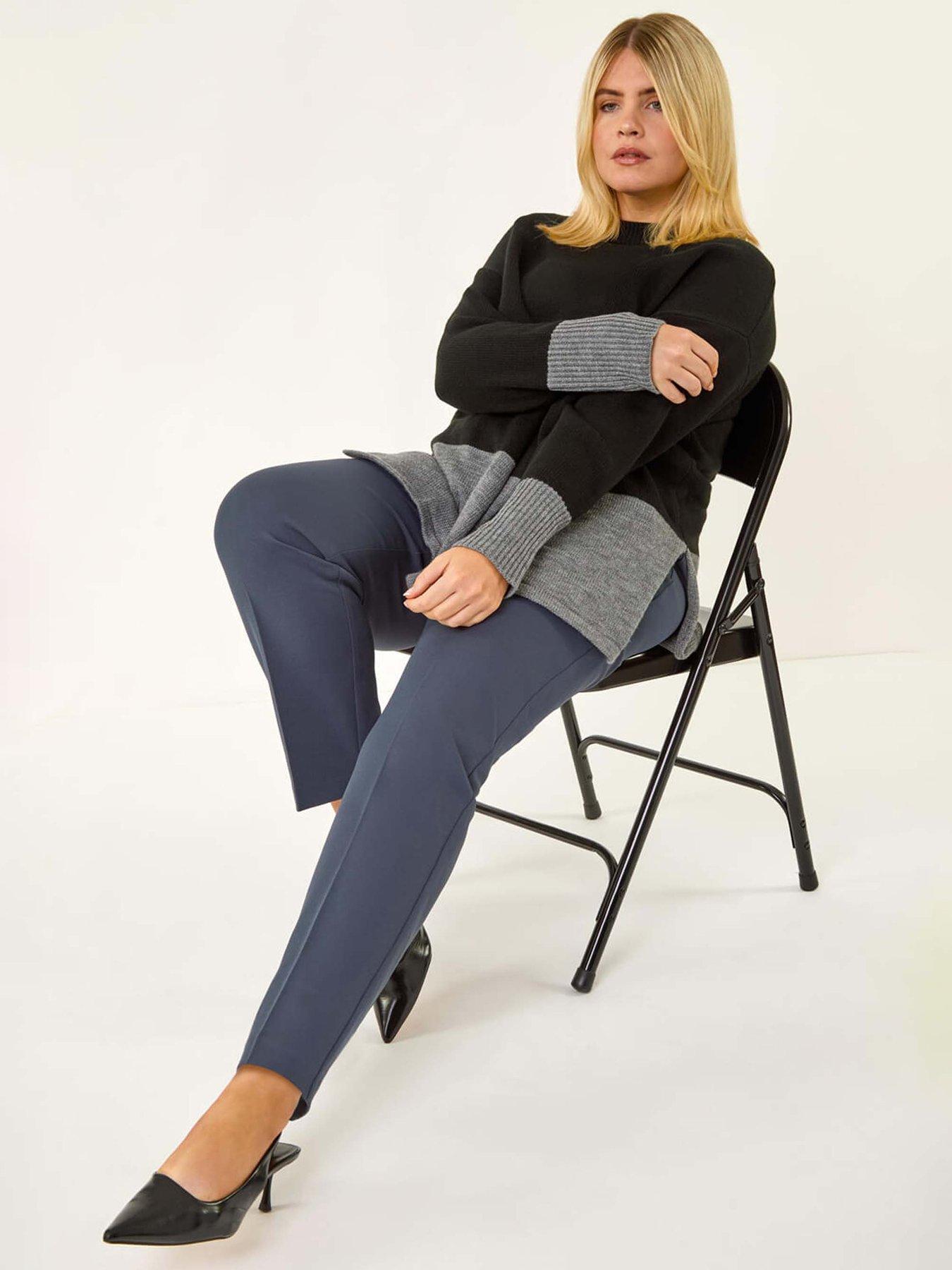  image of roman-curve-straight-leg-trouser-grey