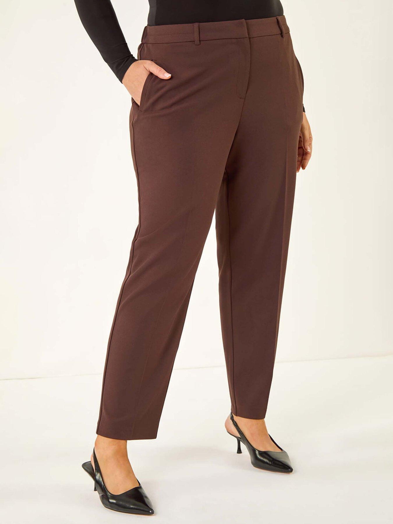 undefined Curve Straight Leg Trouser - Brown