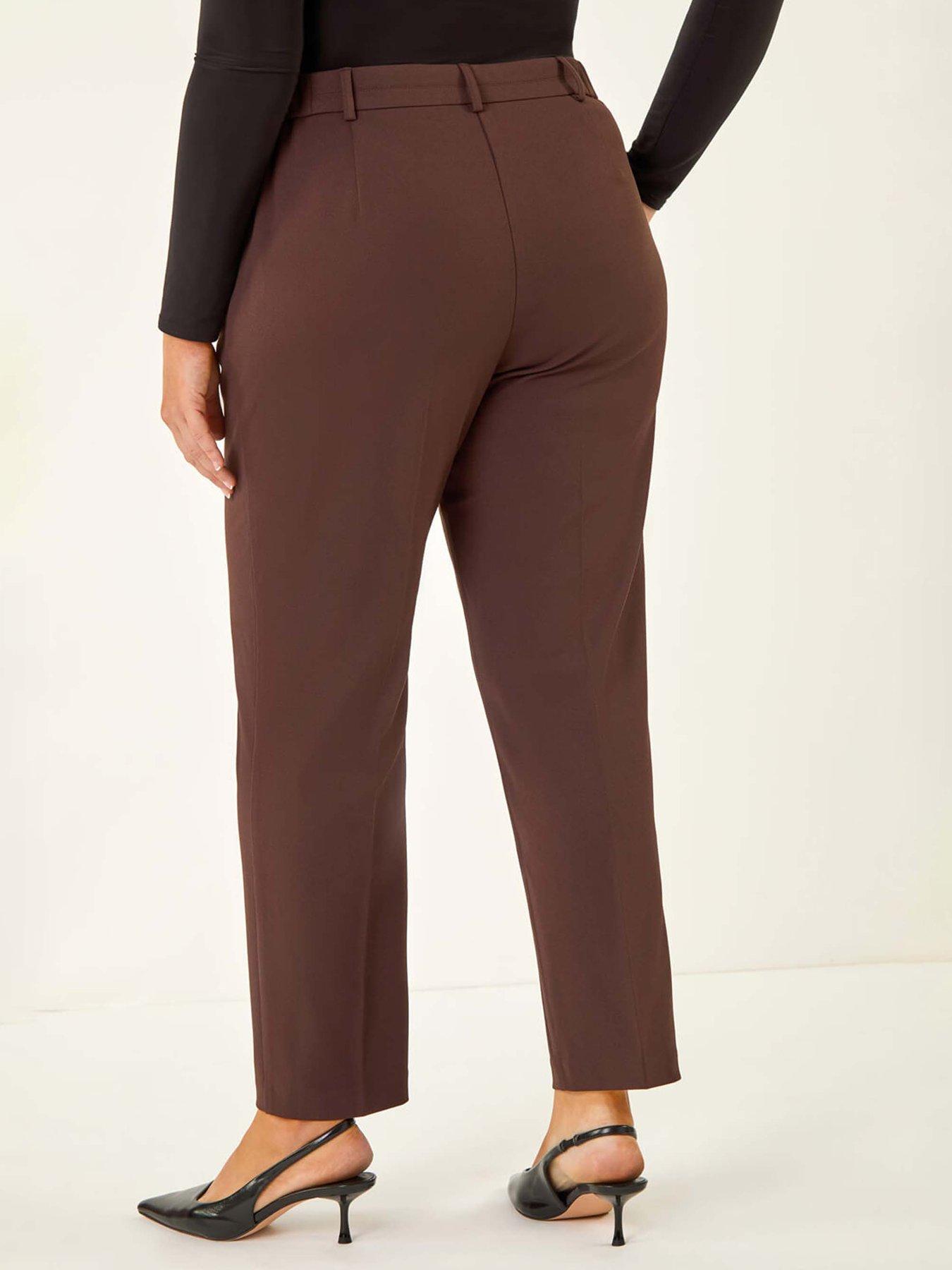Image 2 of 5 of Roman Curve Straight Leg Trouser - Brown