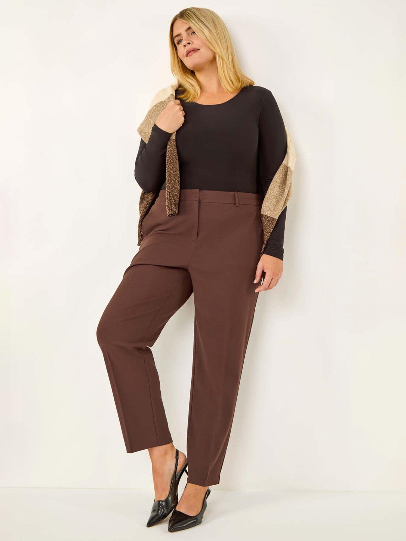 Image 3 of 5 of Roman Curve Straight Leg Trouser - Brown