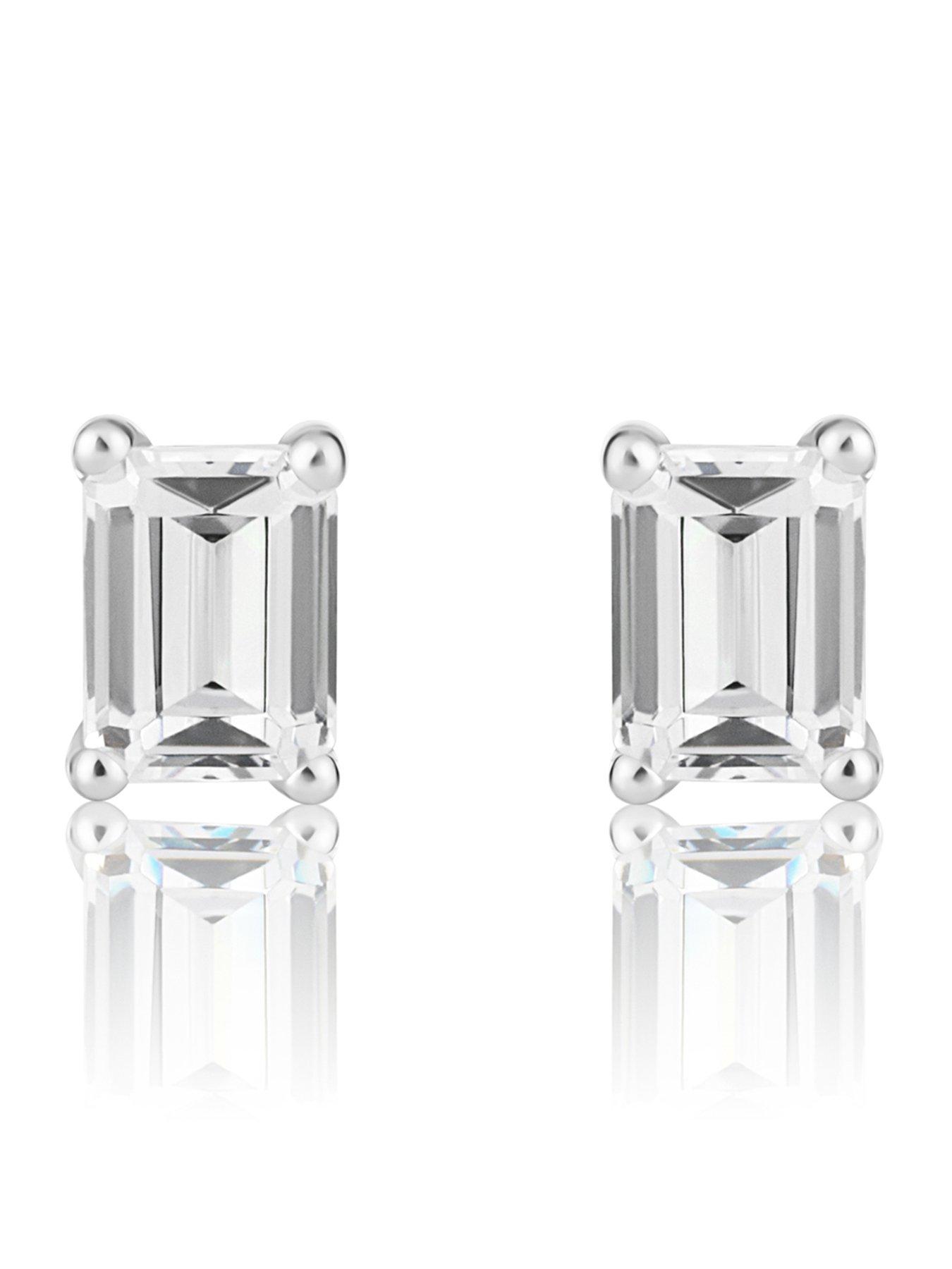 Love DIAMOND 0.50ct Emerald Cut Diamond Stud Earrings Lab Grown