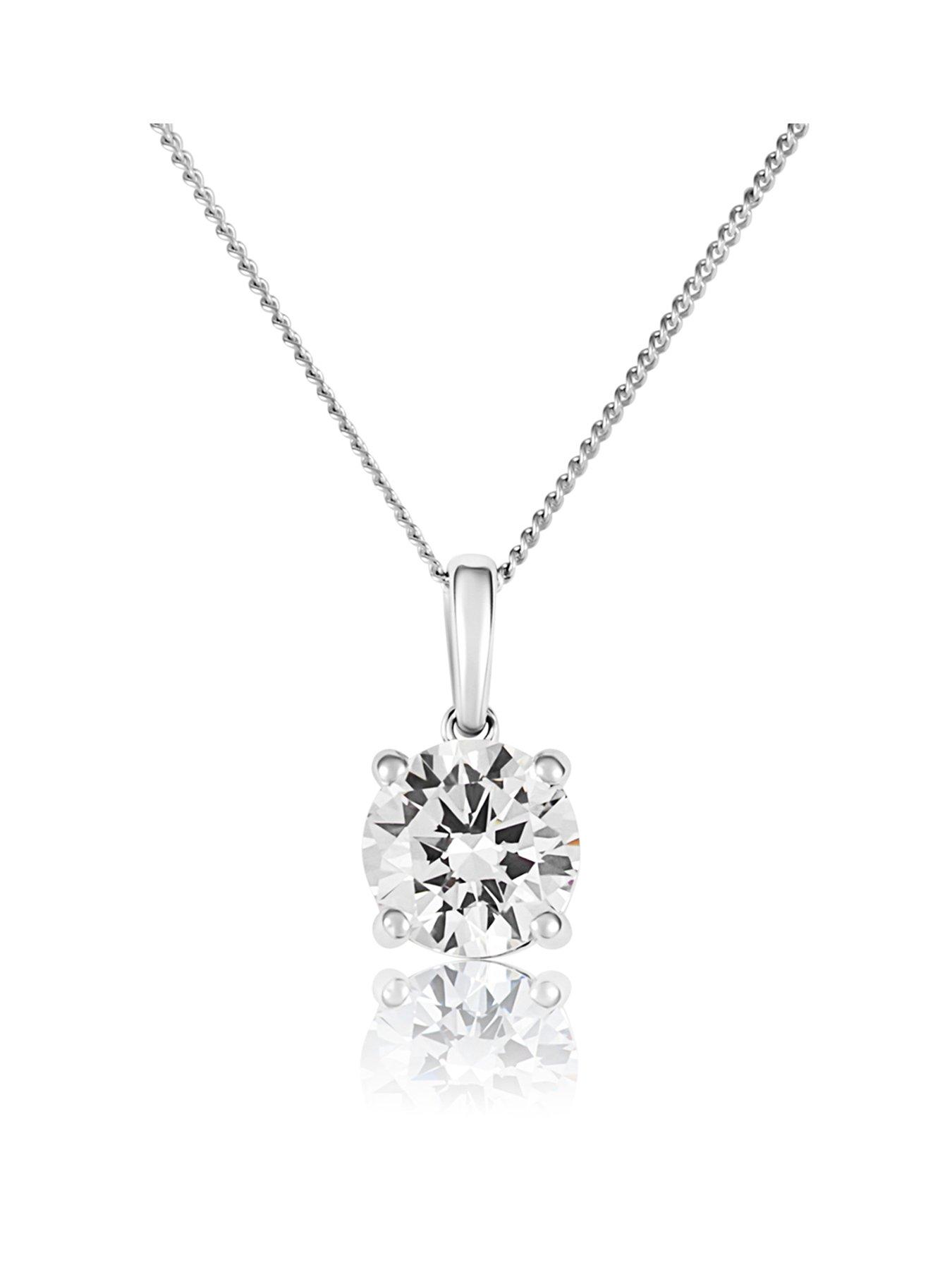 Image 1 of 5 of Love DIAMOND 1Ct Round Brilliant Diamond Solitaire Necklace