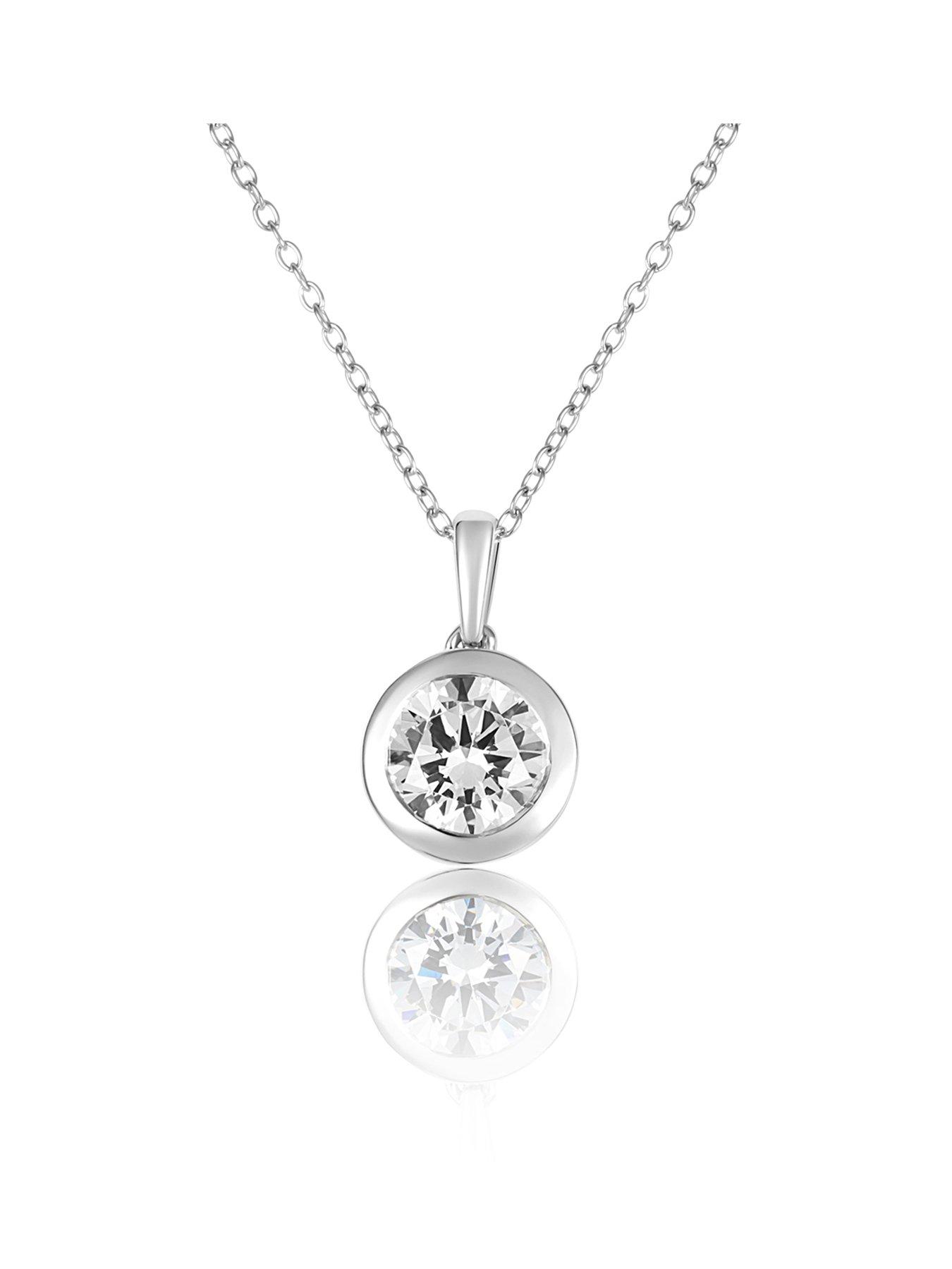 Love DIAMOND 2.00ct Oval Diamond Bezel Pendant Lab Grown