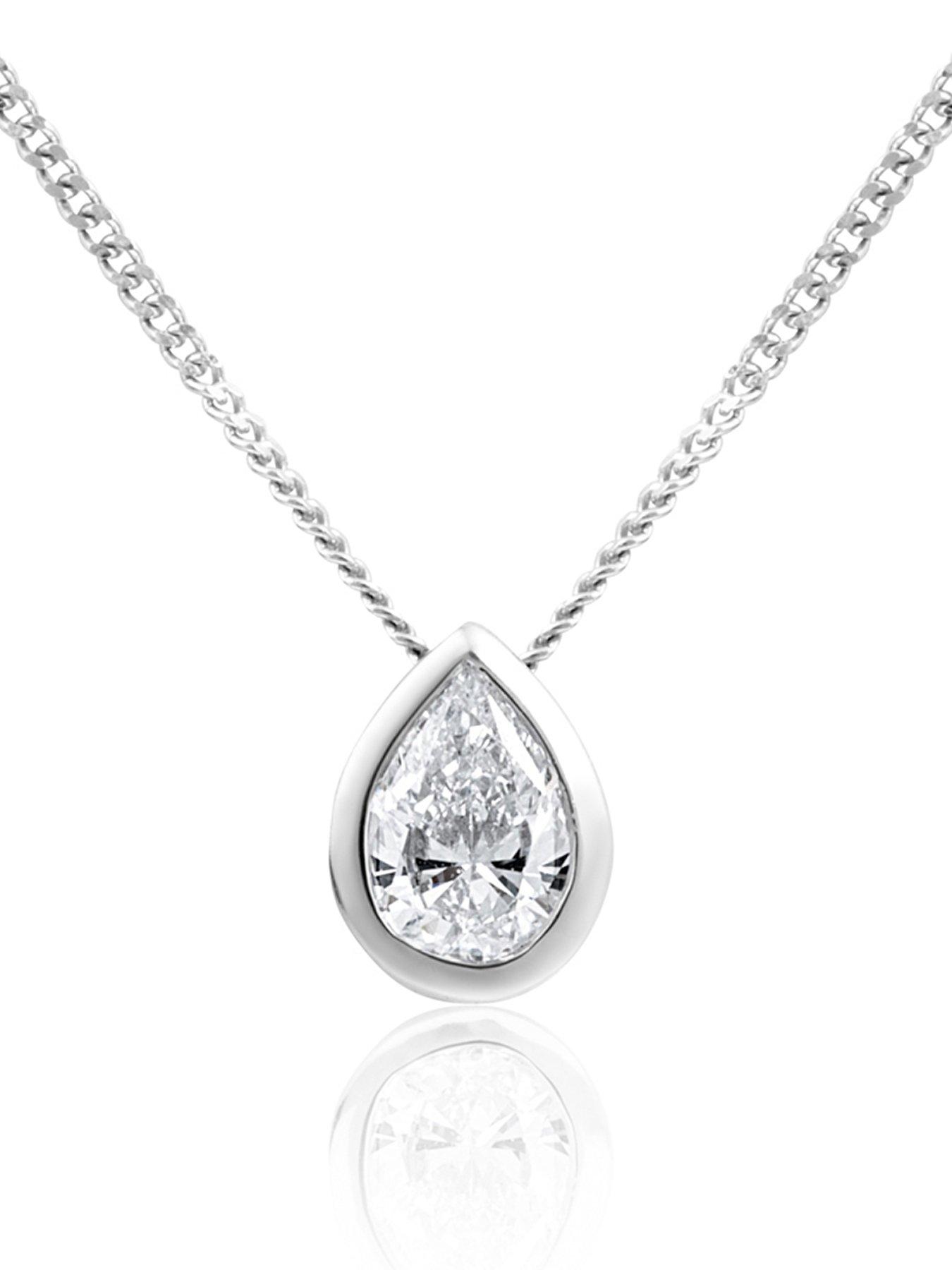 Love DIAMOND 0.50ct Pear Diamond Slider Pendant Lab Grown