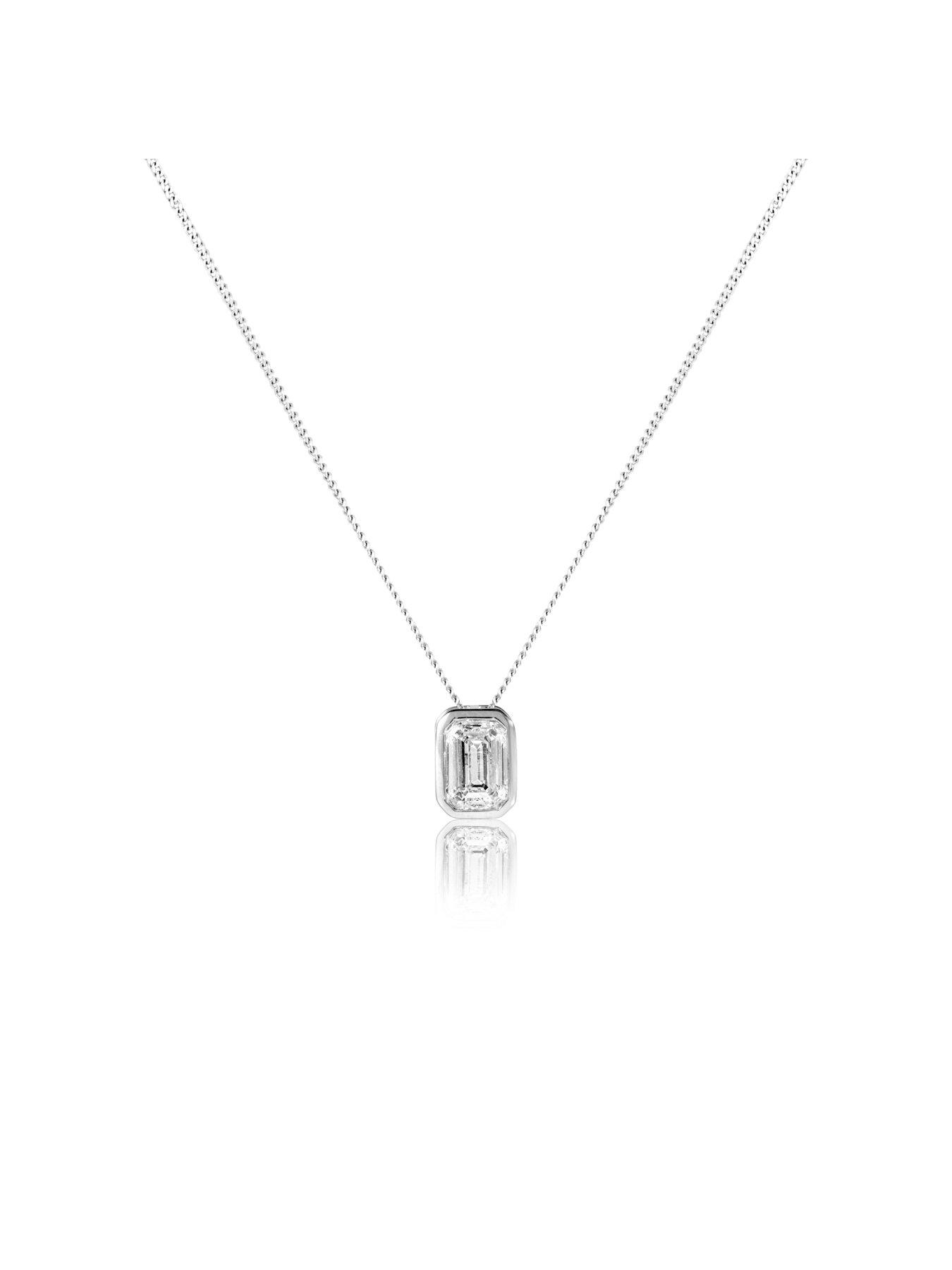 Image 3 of 5 of Love DIAMOND 0.50ct Emerald Cut Diamond Slider Pendant Lab Grown