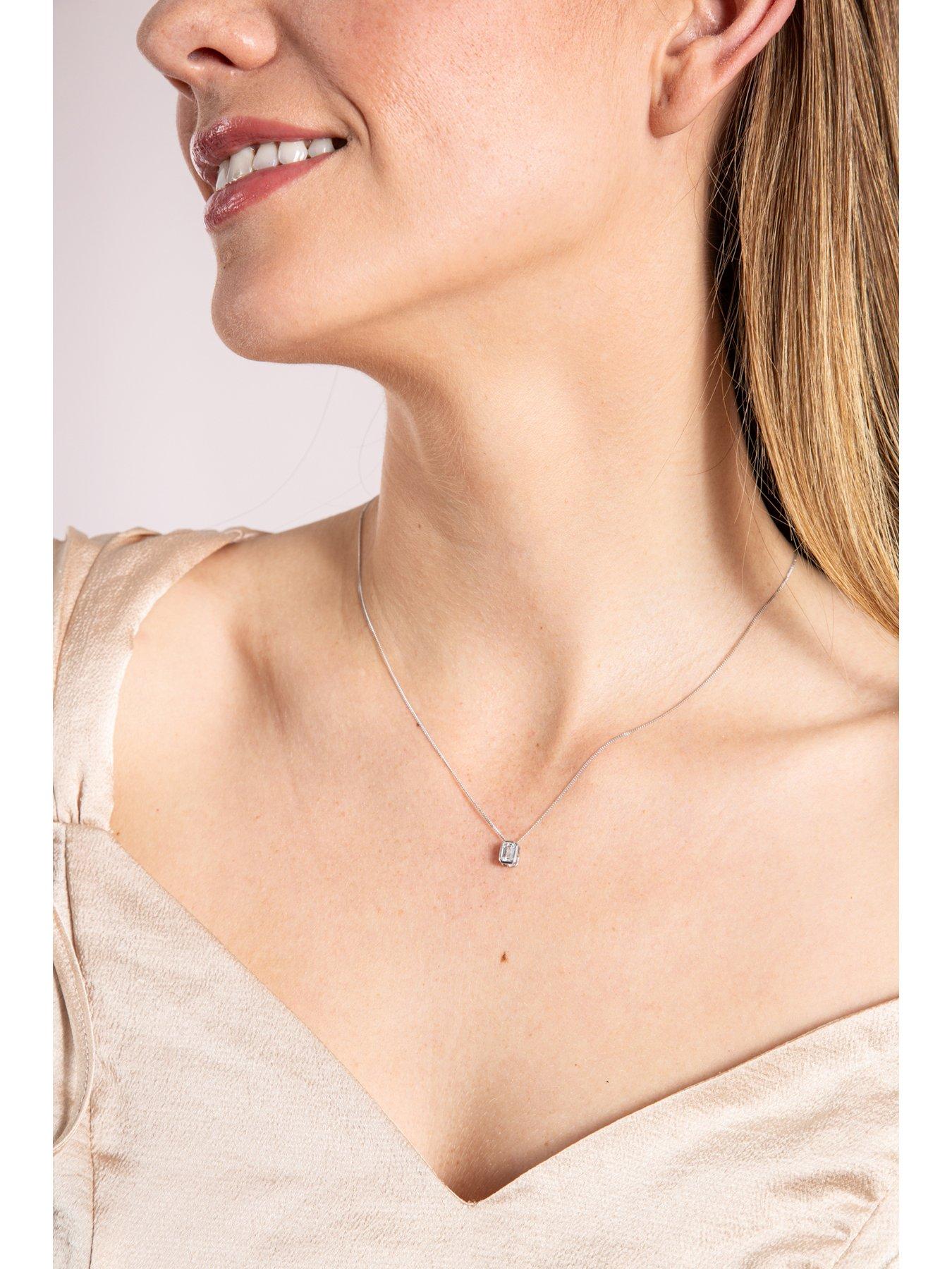 Image 5 of 5 of Love DIAMOND 0.50ct Emerald Cut Diamond Slider Pendant Lab Grown