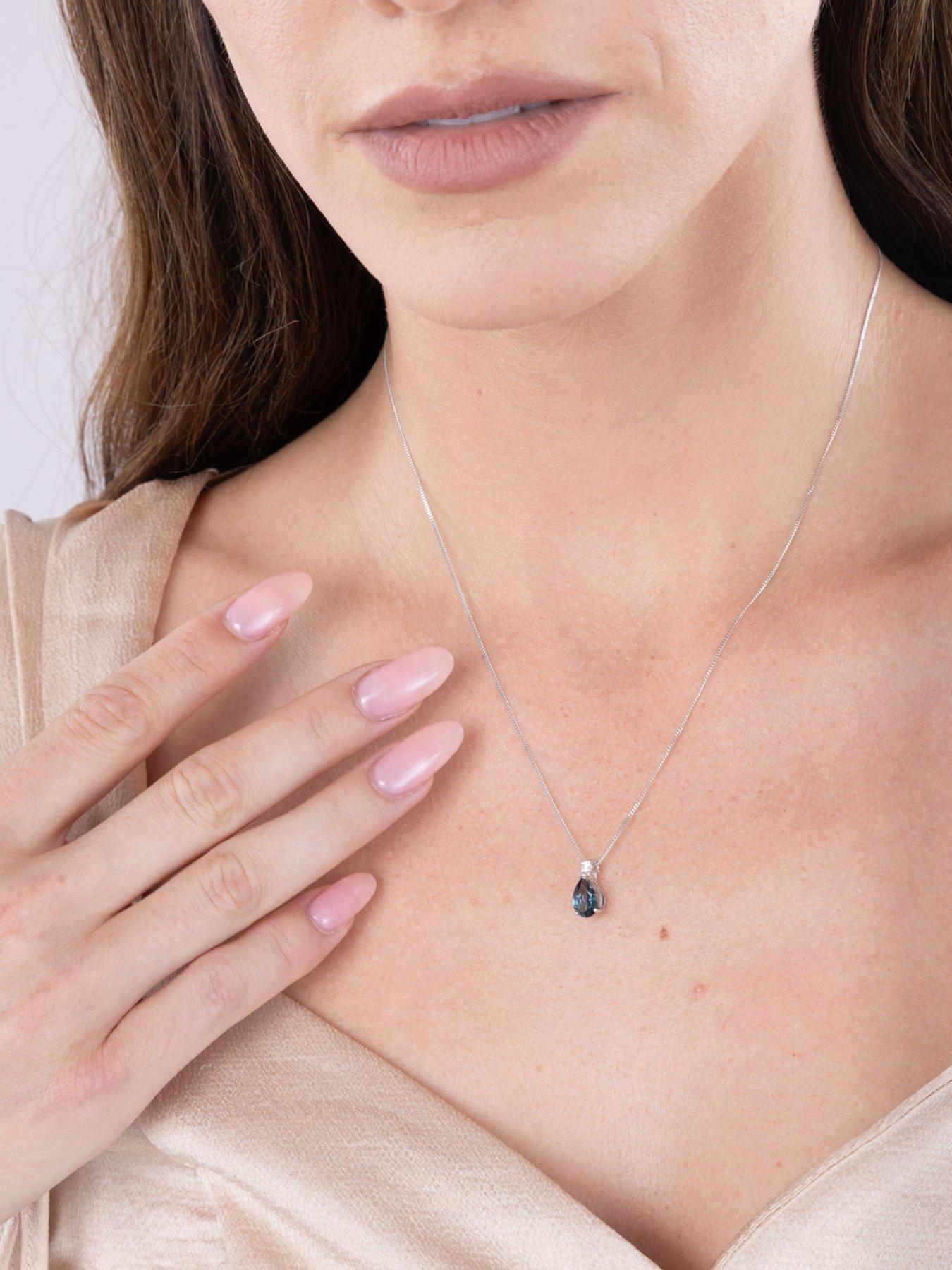 Image 5 of 5 of Love DIAMOND LONDON BLUE TOPAZ AND DIAMOND PENDANT