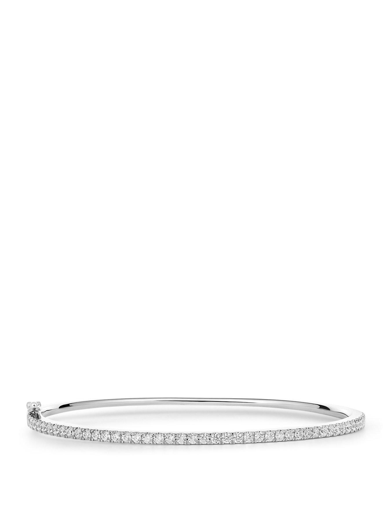 Love DIAMOND SILVER AND LAB GROWN DIAMOND BANGLE