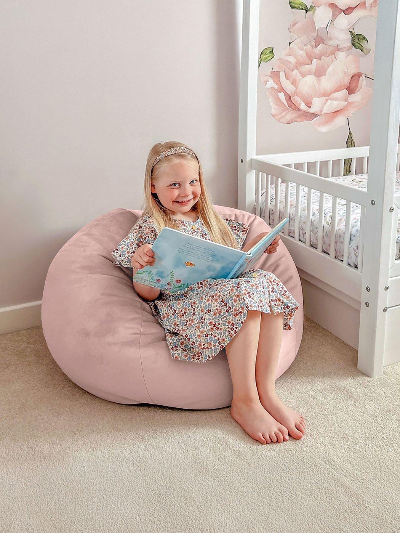 rucomfy Mini-Slouch Bean Bag - Velvet - Pink
