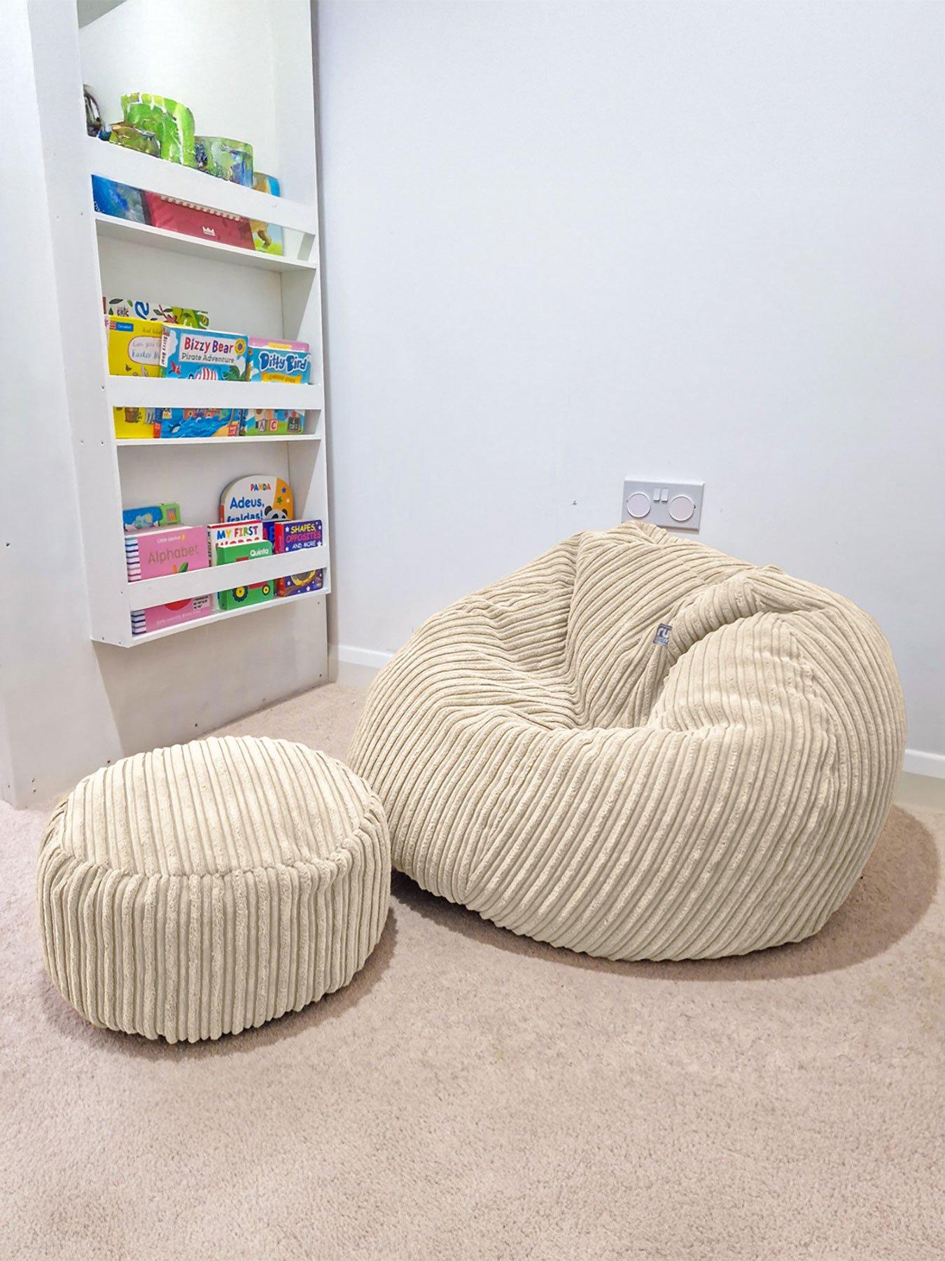 rucomfy Mini-Slouch Bean Bag - Jumbo Cord - Ivory