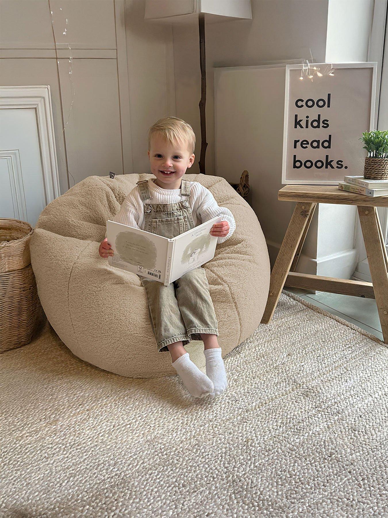 Image 3 of 4 of rucomfy Slouchbag Kids Bean Bag - Teddy Fleece - Taupe