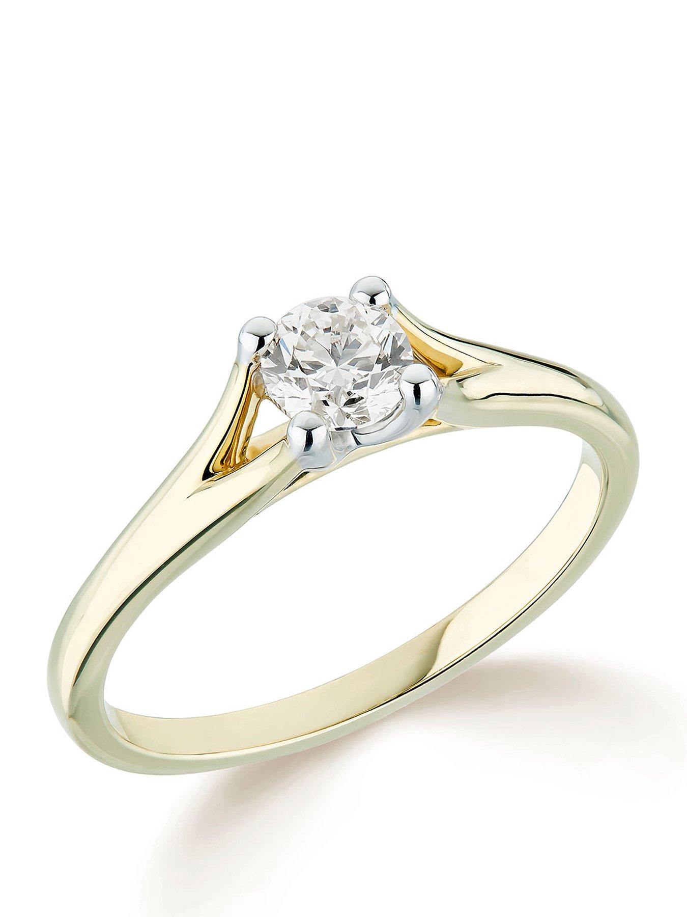 Image 1 of 5 of Love DIAMOND 0.25ct Diamond Solitaire Engagement Ring with Split Band