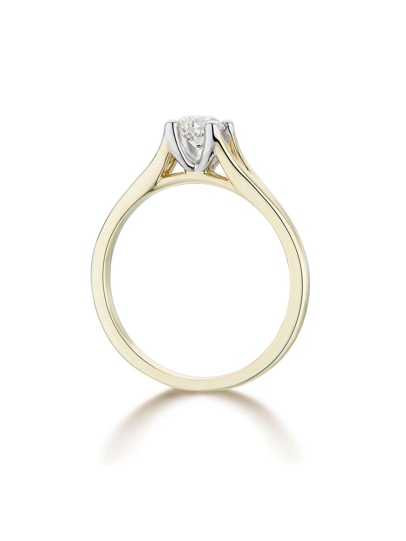Image 2 of 5 of Love DIAMOND 0.25ct Diamond Solitaire Engagement Ring with Split Band
