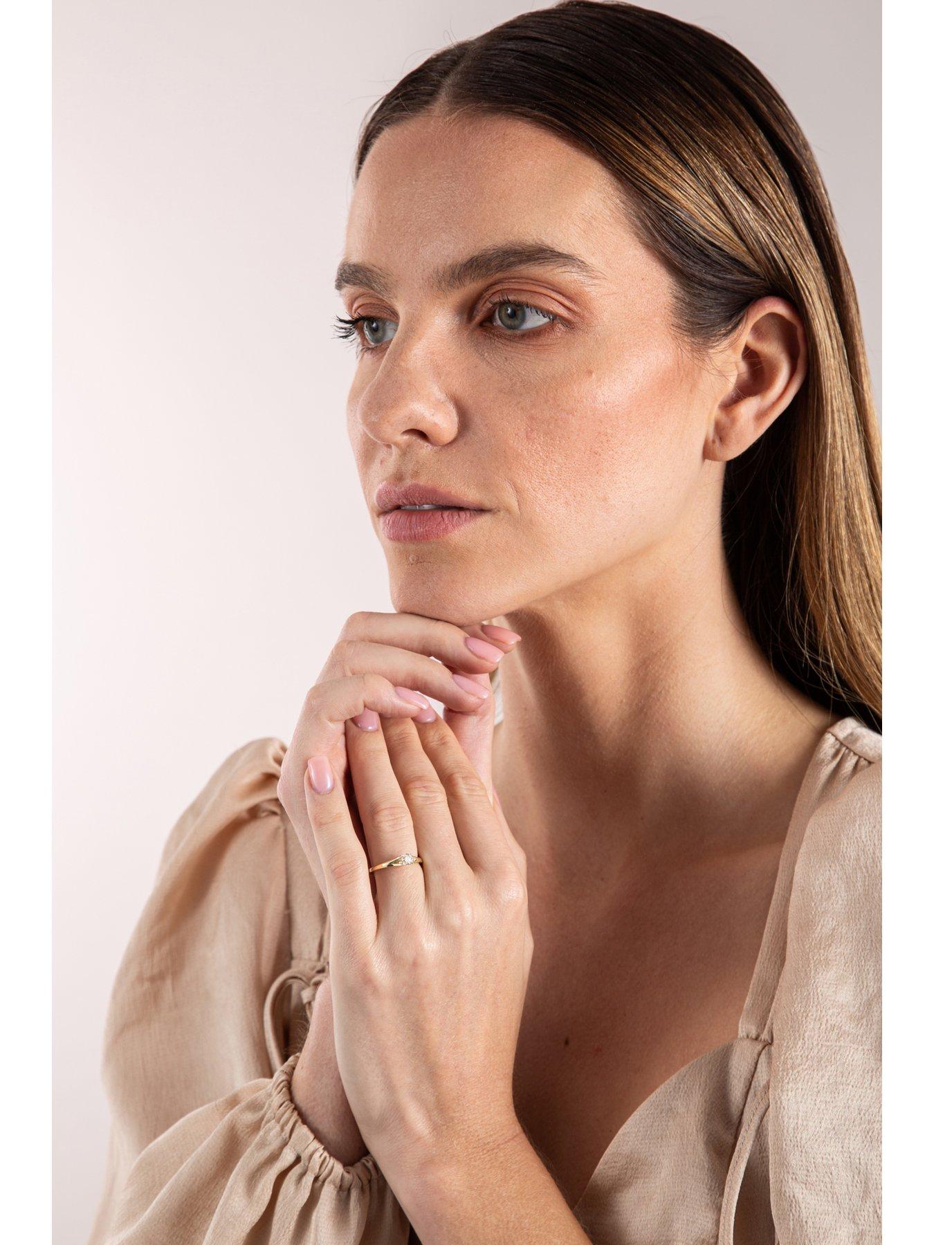 Image 4 of 5 of Love DIAMOND 0.25ct Diamond Solitaire Engagement Ring with Split Band