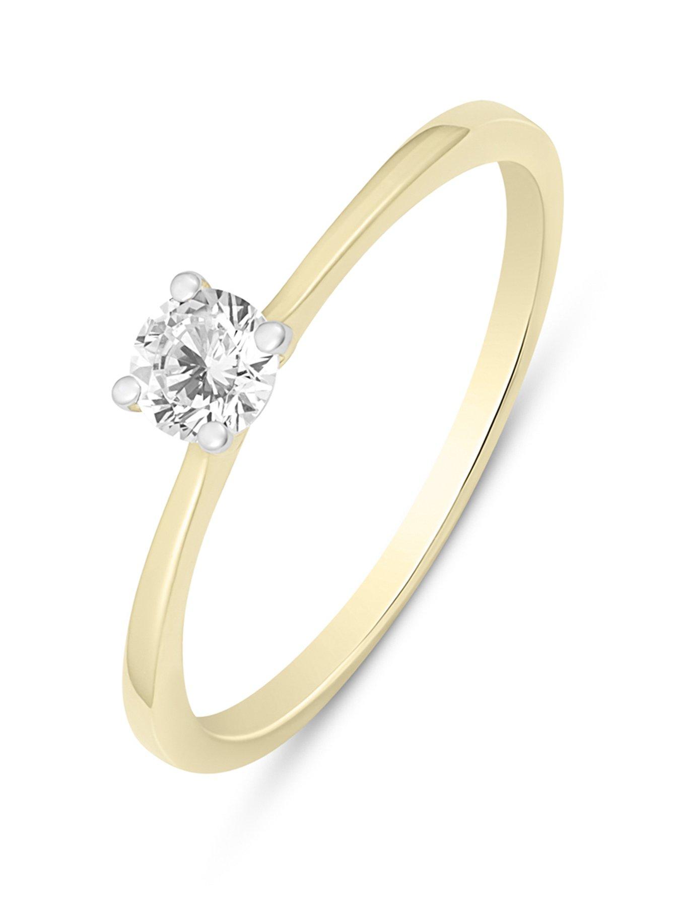 Image 1 of 5 of Love DIAMOND 0.25ct Natural Diamond Solitaire Ring Slick Setting