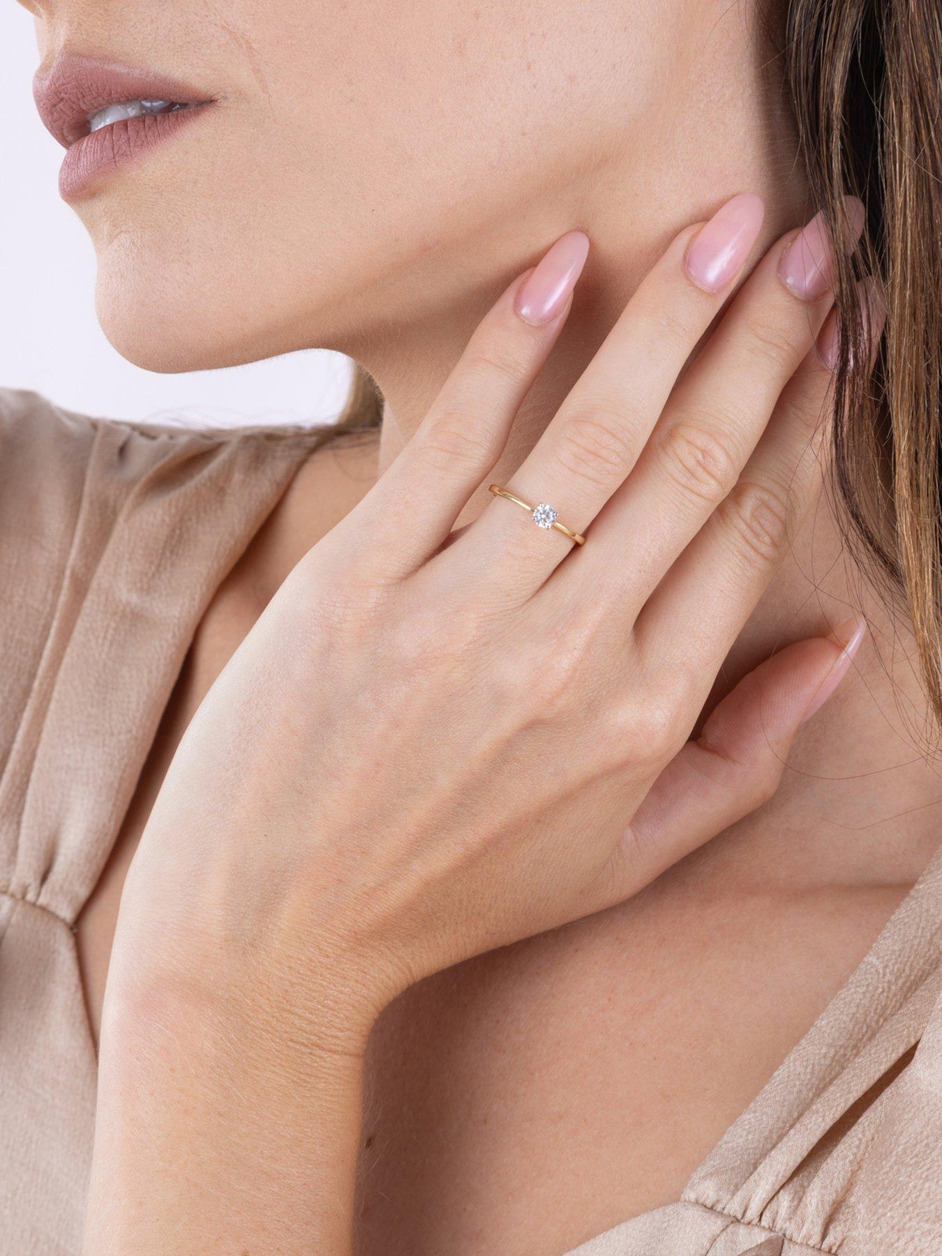 Image 5 of 5 of Love DIAMOND 0.25ct Natural Diamond Solitaire Ring Slick Setting