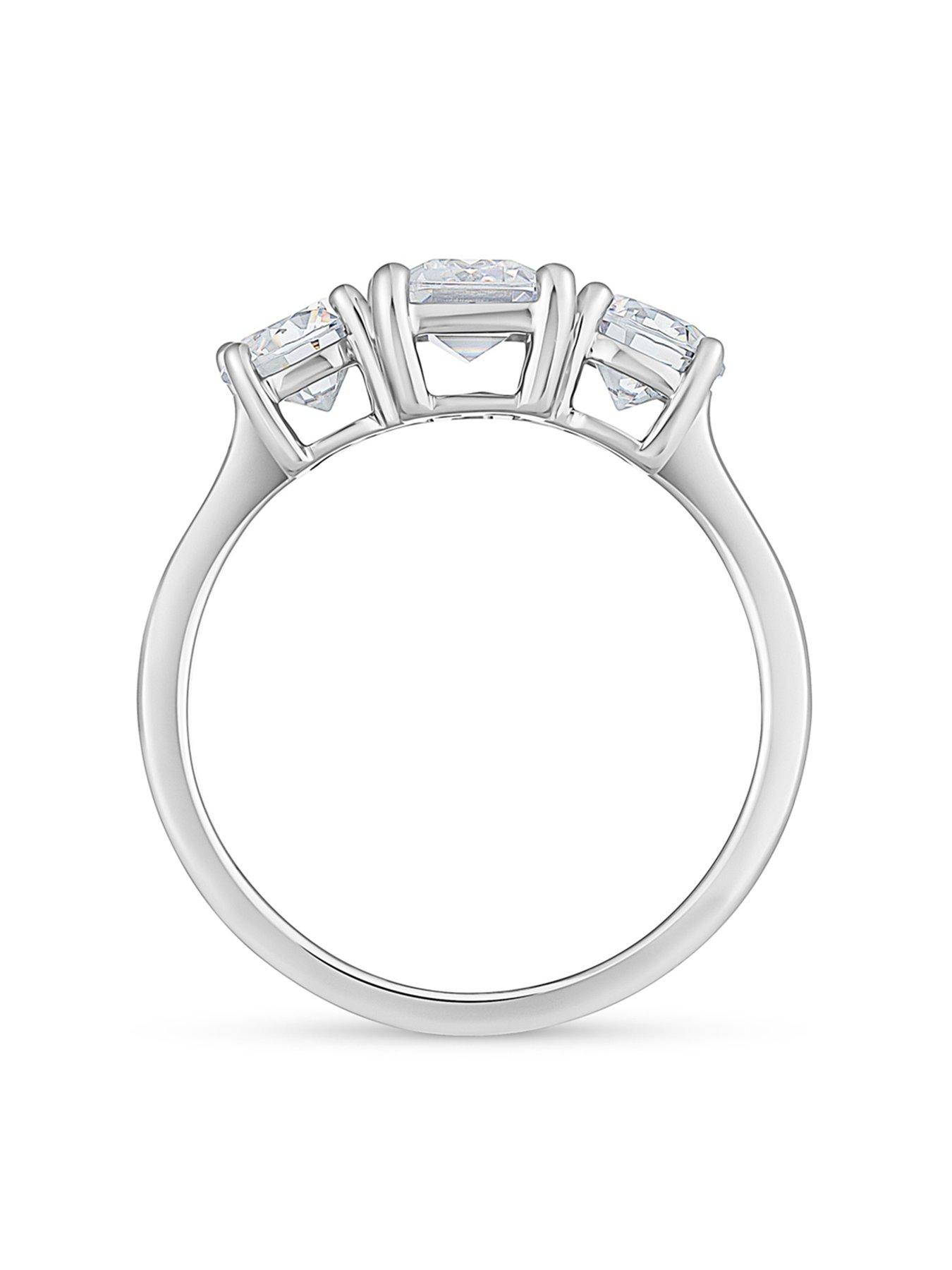  image of love-diamond-250ct-mixed-shape-trilogy-diamond-ring-emerald-amp-round-cuts-lab-grown