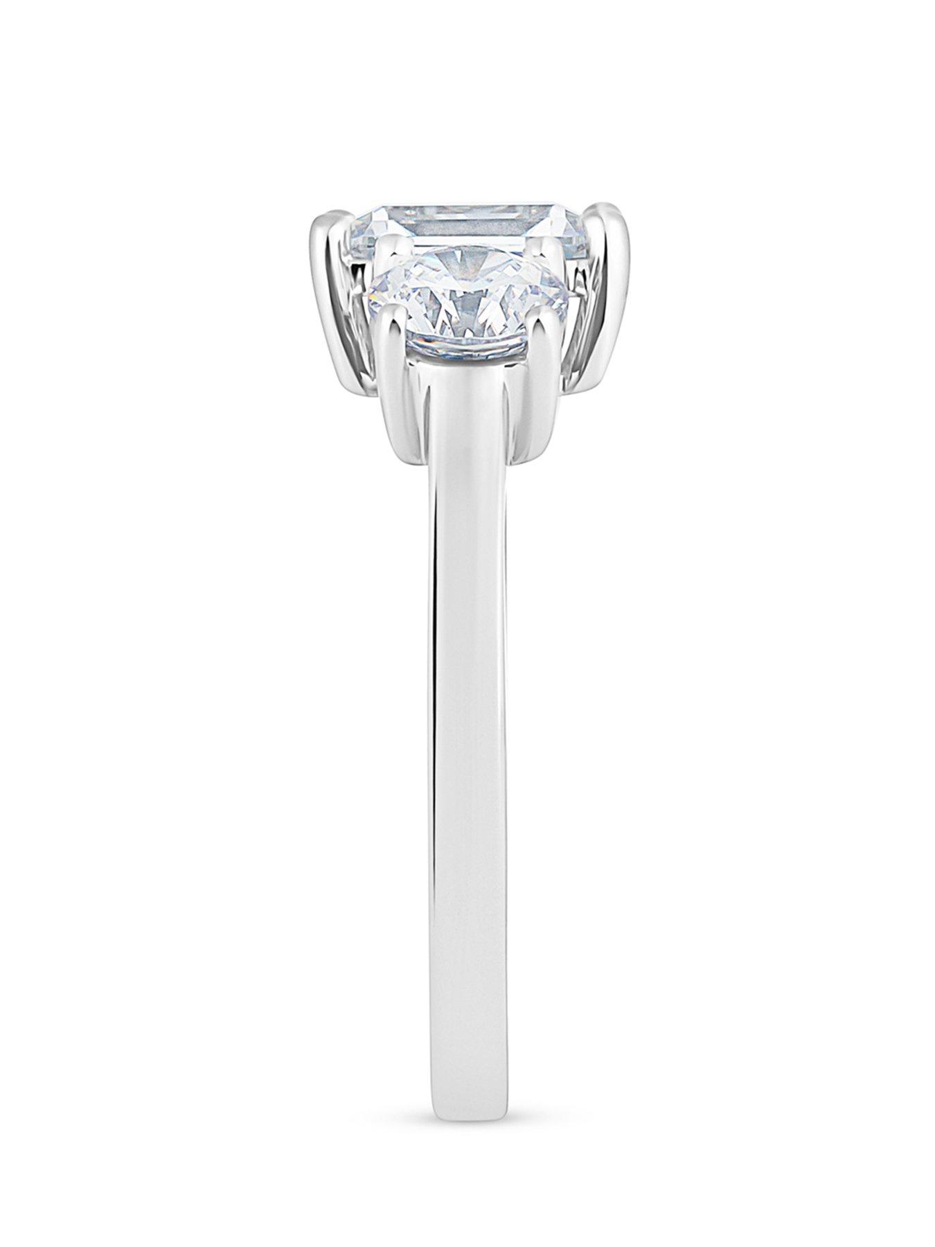  image of love-diamond-250ct-mixed-shape-trilogy-diamond-ring-emerald-amp-round-cuts-lab-grown