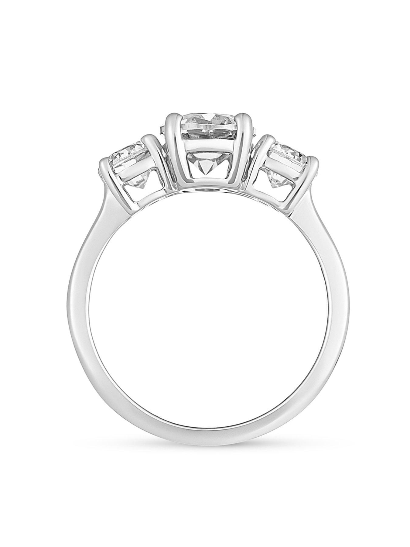 Image 2 of 5 of Love DIAMOND 2.50ct Mixed Shape Trilogy Diamond Ring (Oval &amp; Round Cuts) Lab Grown