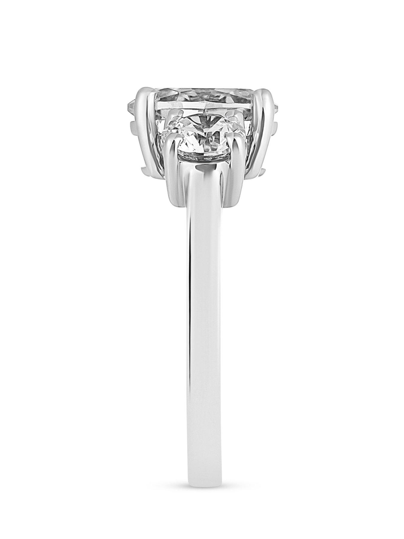 Image 3 of 5 of Love DIAMOND 2.50ct Mixed Shape Trilogy Diamond Ring (Oval &amp; Round Cuts) Lab Grown