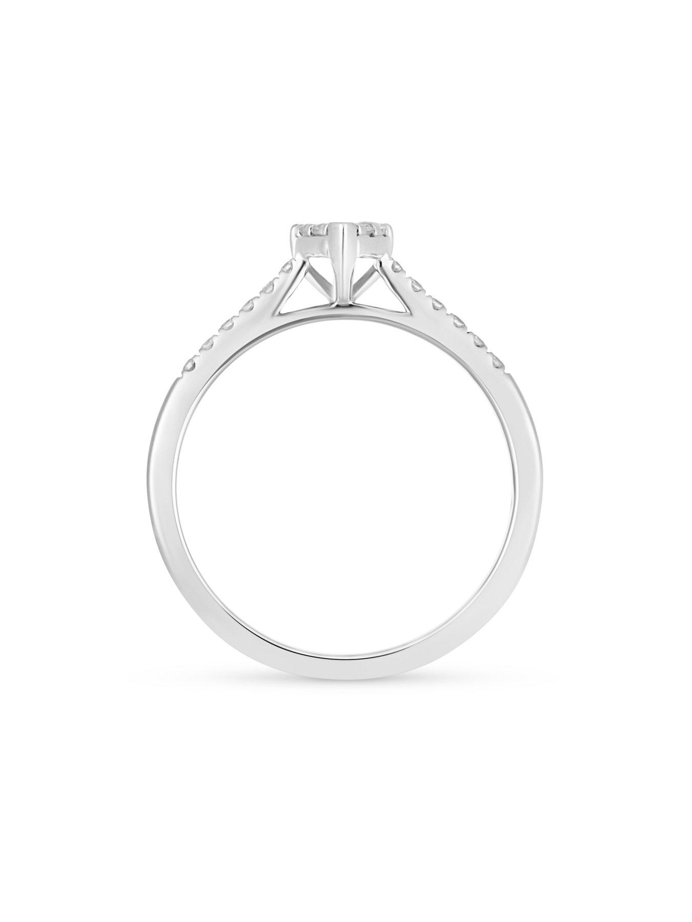  image of love-diamond-025ct-natural-diamond-pear-cluster-ring-with-microset-shoulders