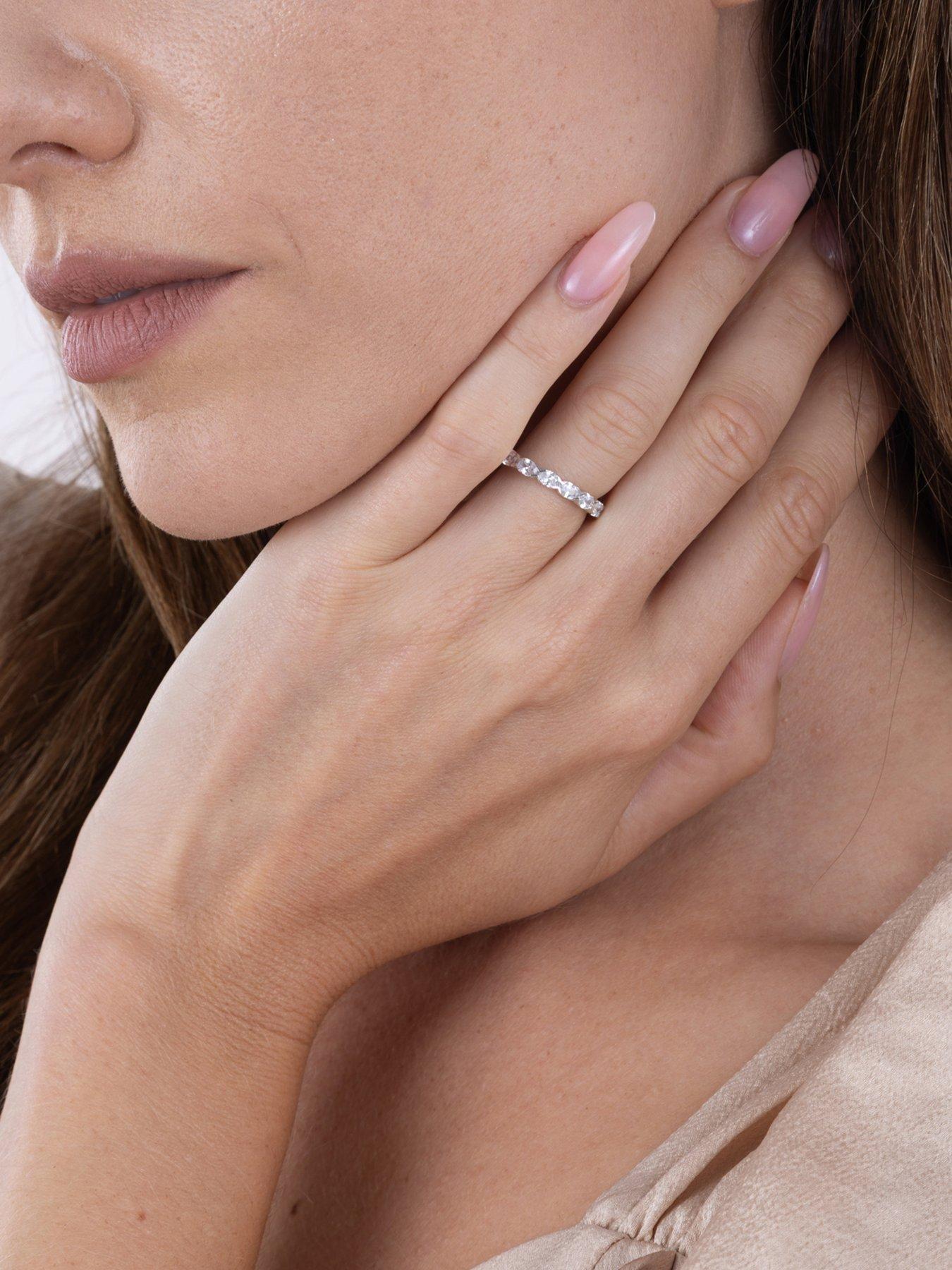Image 5 of 5 of Love DIAMOND Oval Cut Bridal Eternity Ring - Lab Grown
