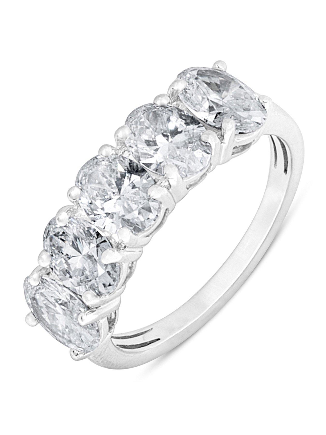 Image 1 of 5 of Love DIAMOND 2.50ct Oval Cut Diamond Five Stone Ring Lab Grown