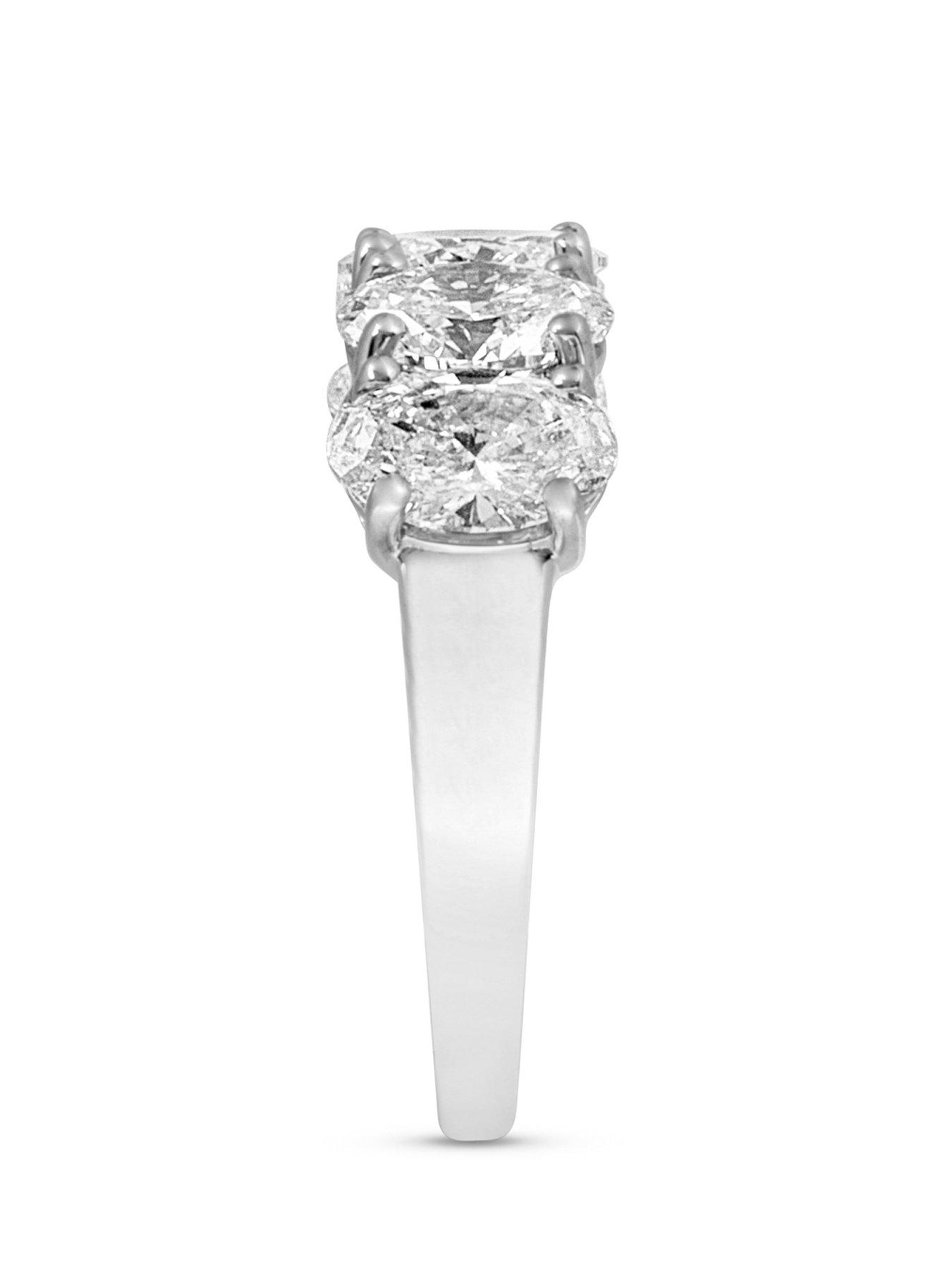 Image 3 of 5 of Love DIAMOND 2.50ct Oval Cut Diamond Five Stone Ring Lab Grown