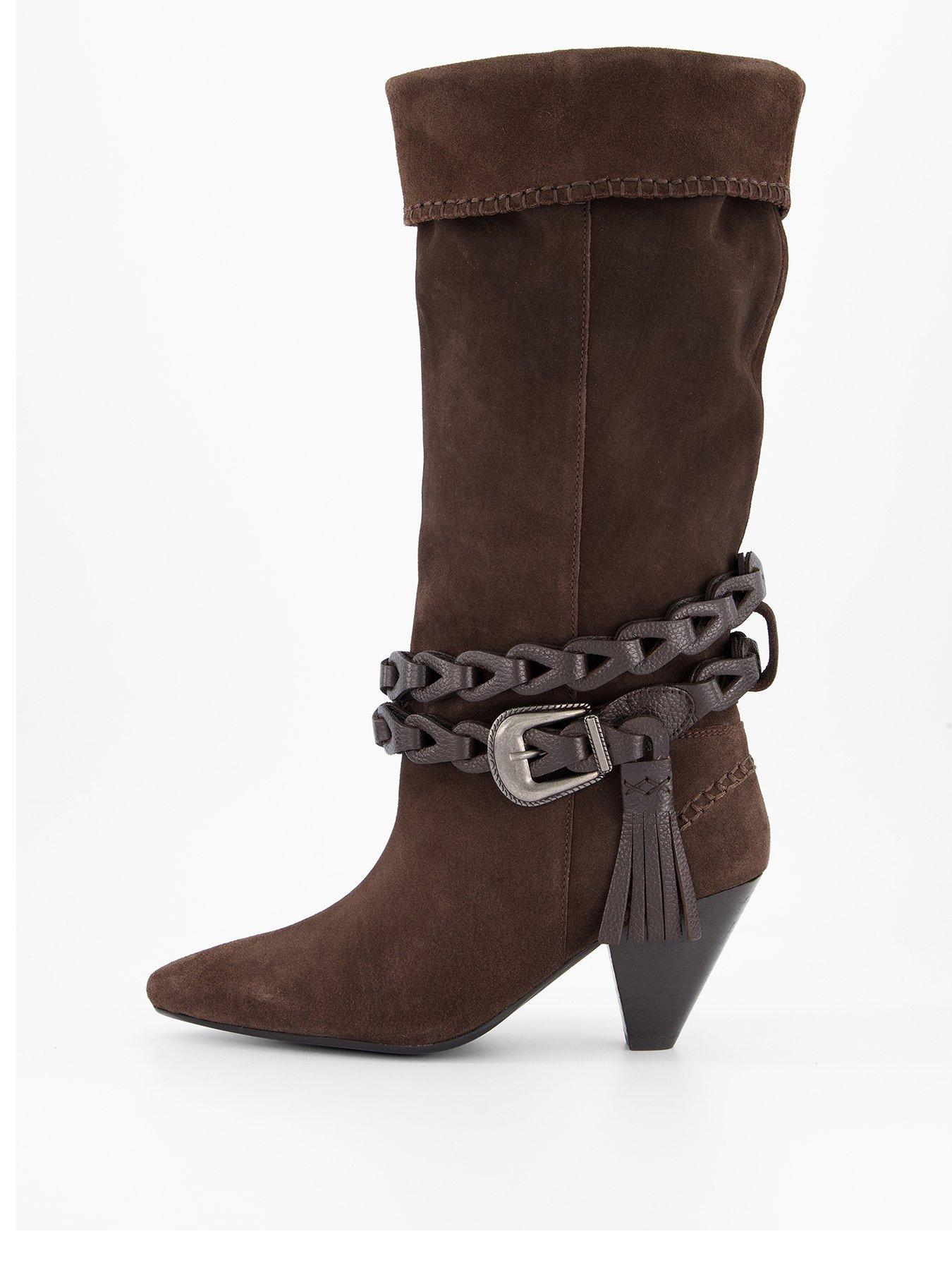 FREE PEOPLE Bridget Belt Slouch Boot - Dark Brown