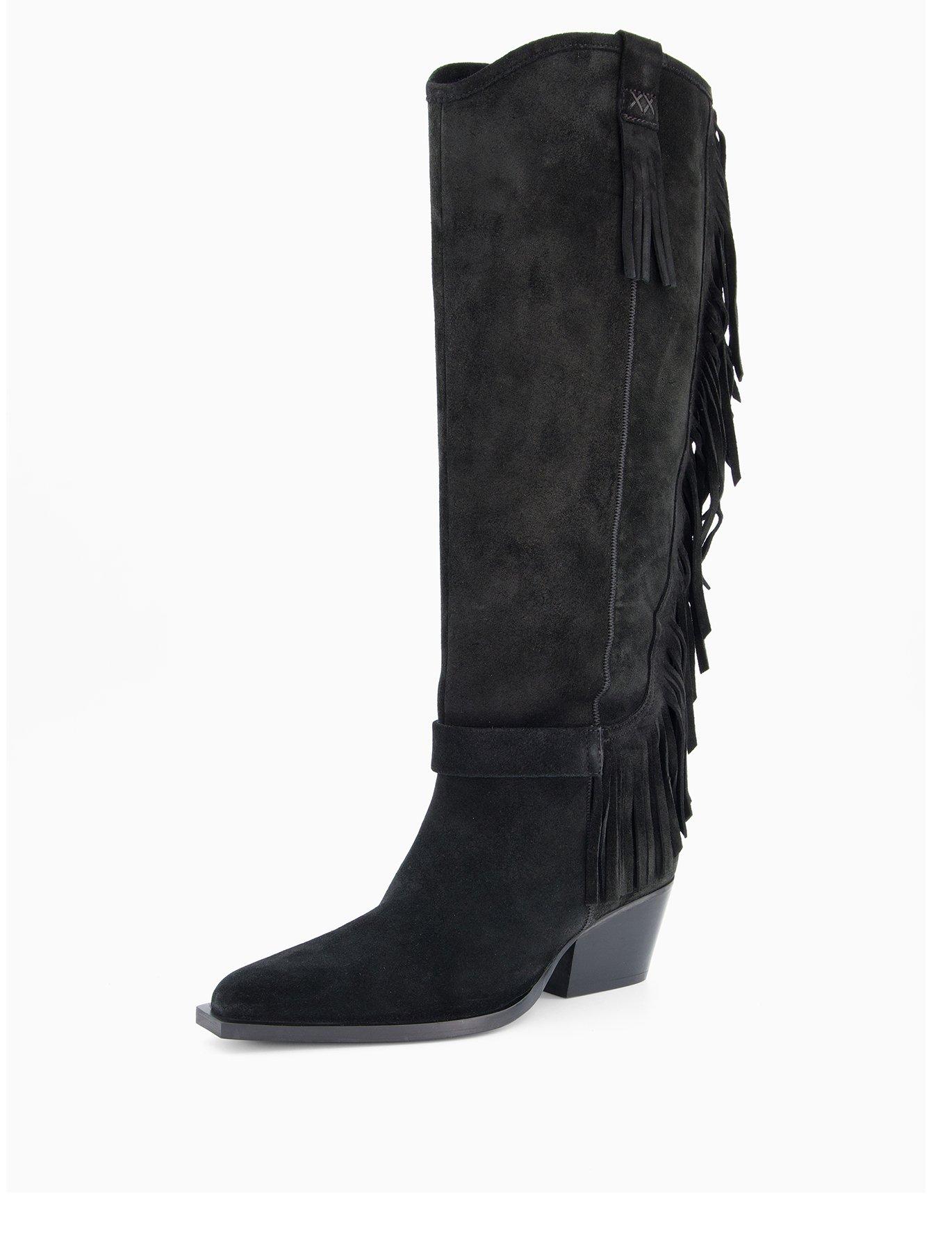 stillFront image of free-people-faith-fringe-western-boot-black