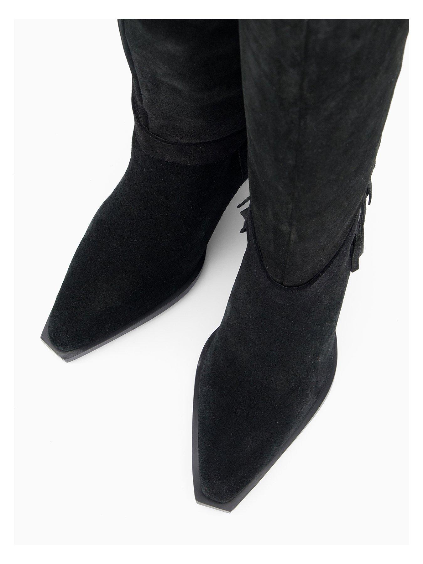  image of free-people-faith-fringe-western-boot-black