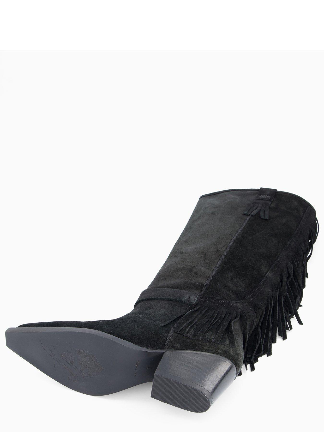  image of free-people-faith-fringe-western-boot-black