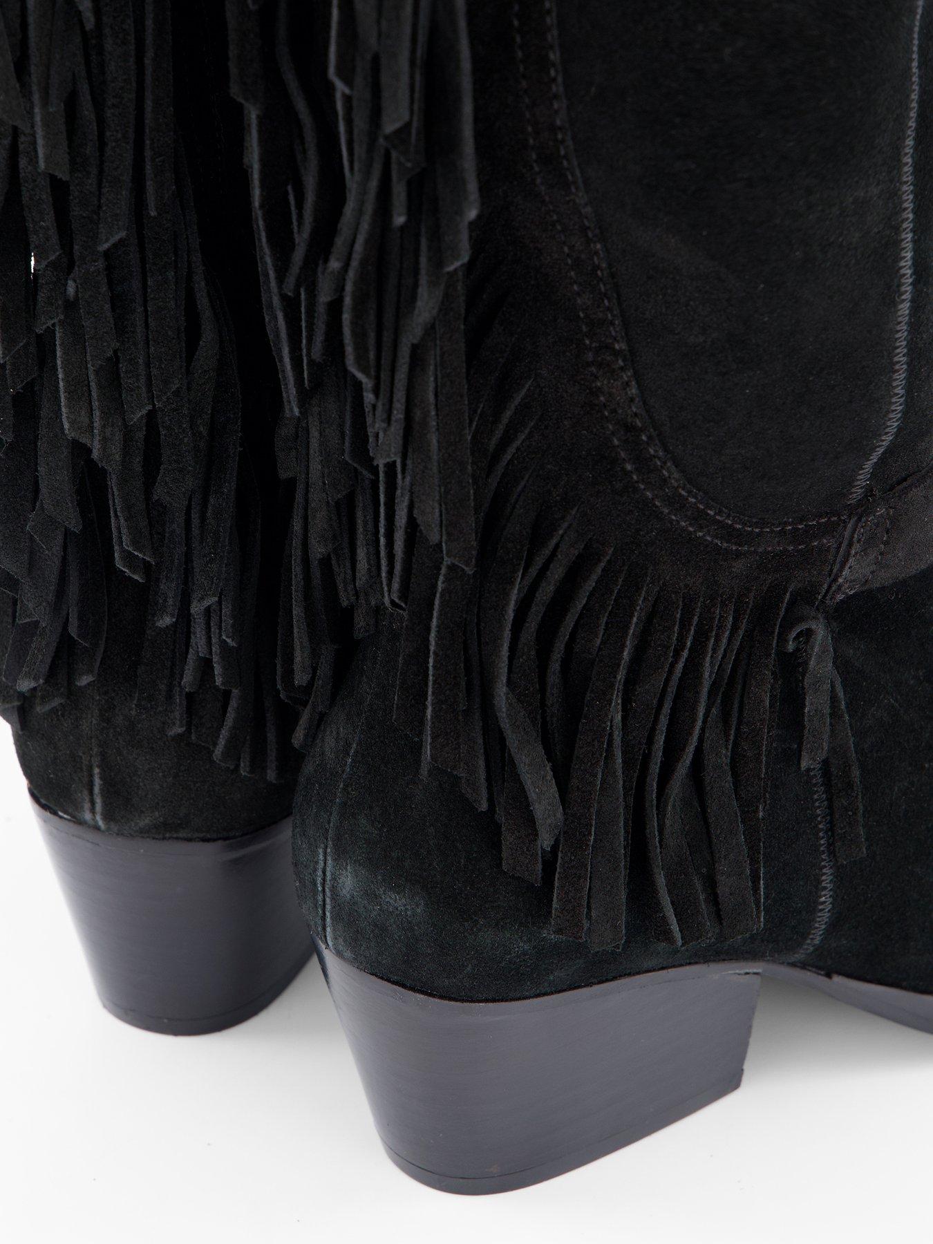  image of free-people-faith-fringe-western-boot-black