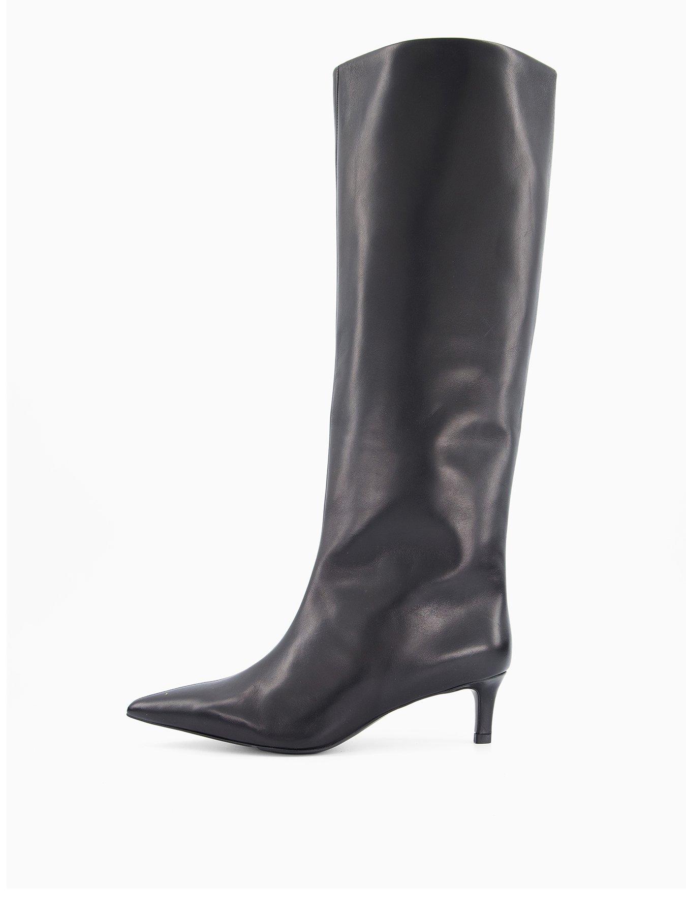 front image of free-people-kiki-kitten-heel-boot-black