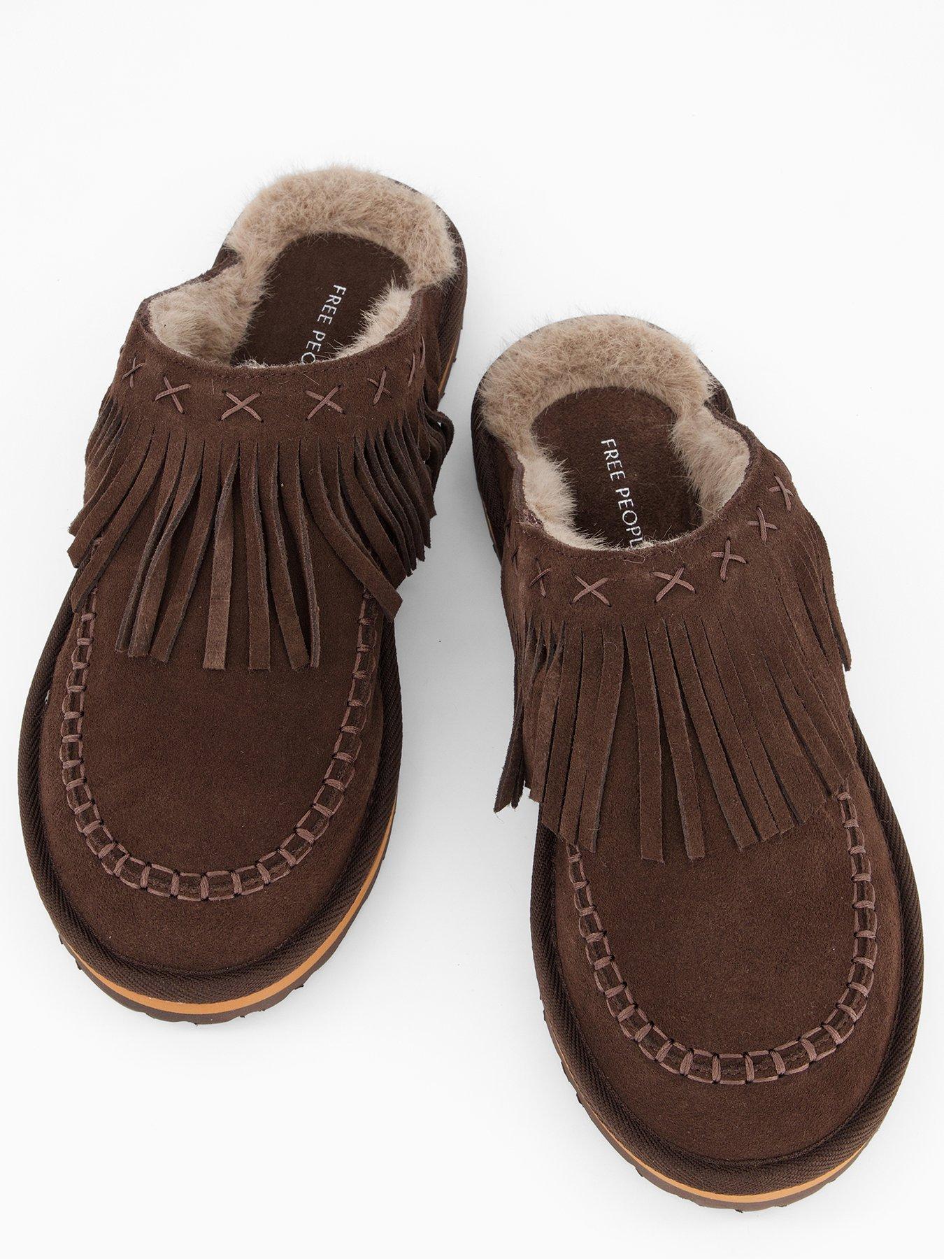 Image 3 of 7 of FREE PEOPLE Fallon Fringe Mule - Dark Brown