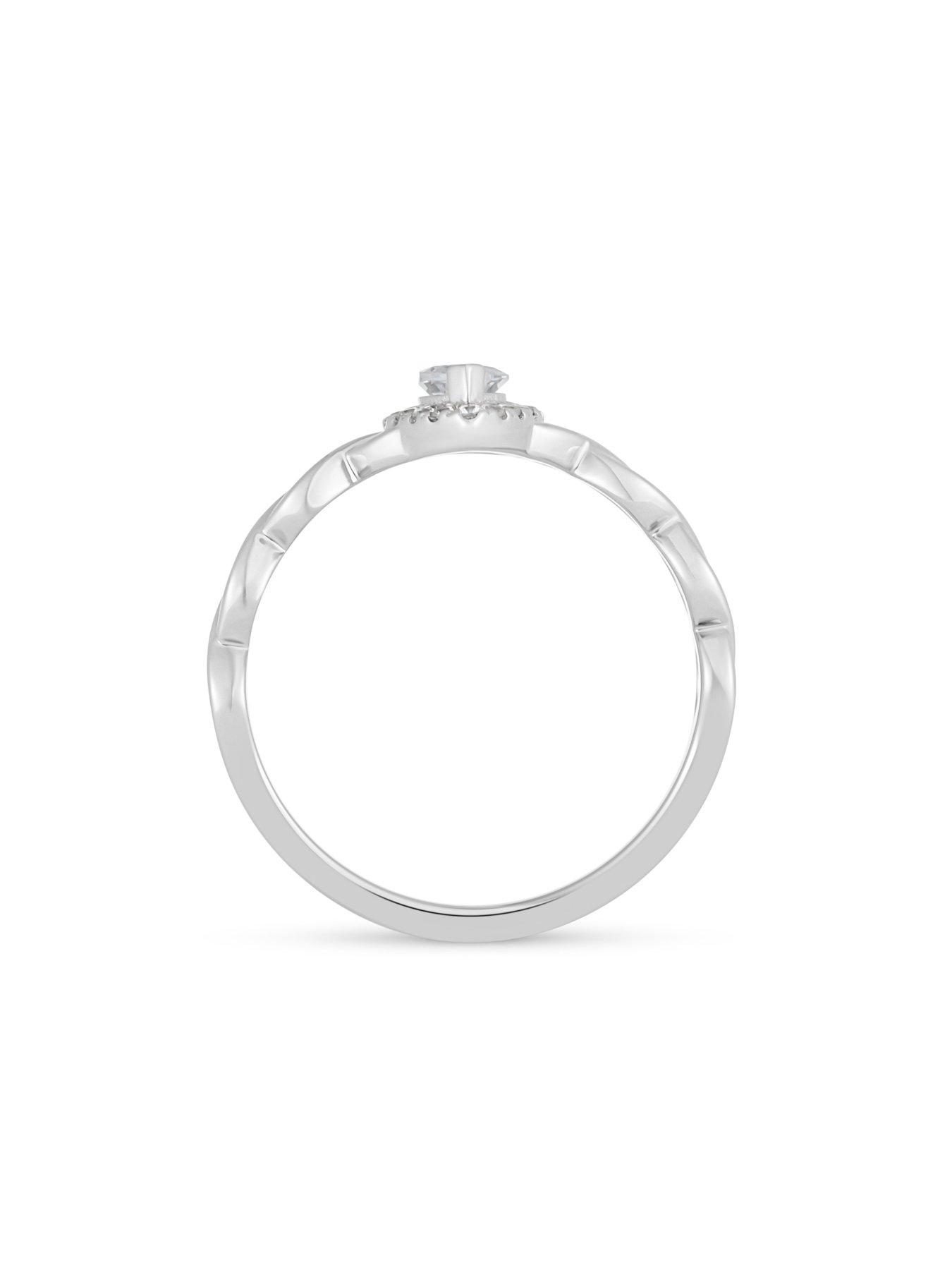  image of love-diamond-035ct-marquise-cut-diamond-halo-twist-ring-lab-grown