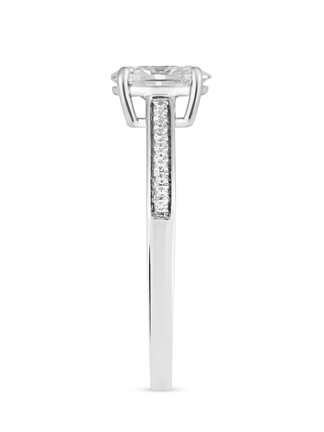 Image 3 of 5 of Love DIAMOND OVAL SOLITAIRE RING WITH DIAMOND SHOULDERS