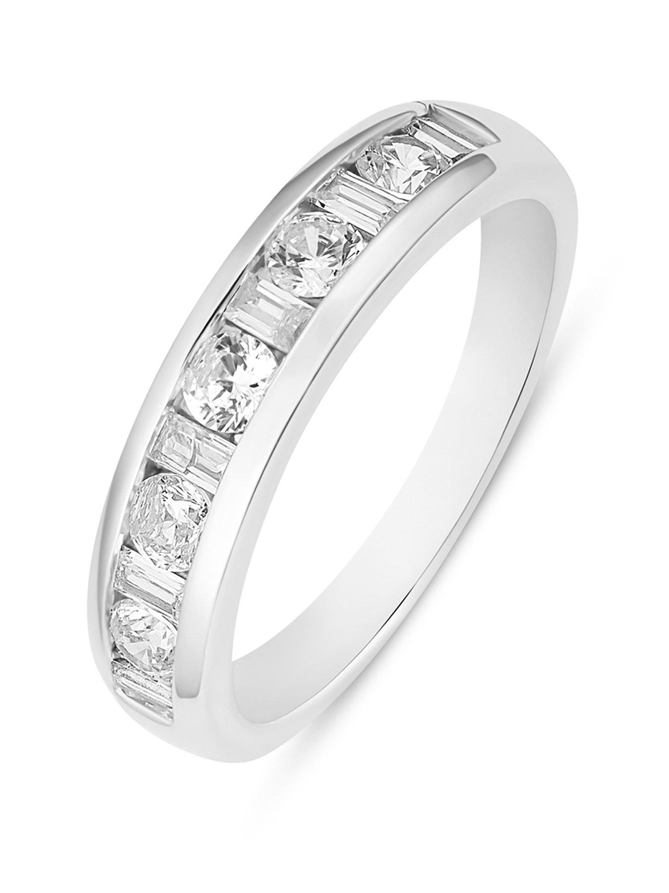 Love DIAMOND 0.85ct Mixed Shape Diamond Eternity Ring (Round  &  Emerald Cuts) Lab Grown