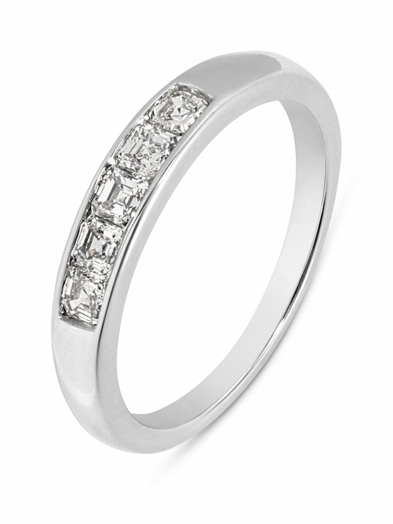  image of love-diamond-050ct-princess-cut-baguette-diamond-eternity-ring-lab-grown