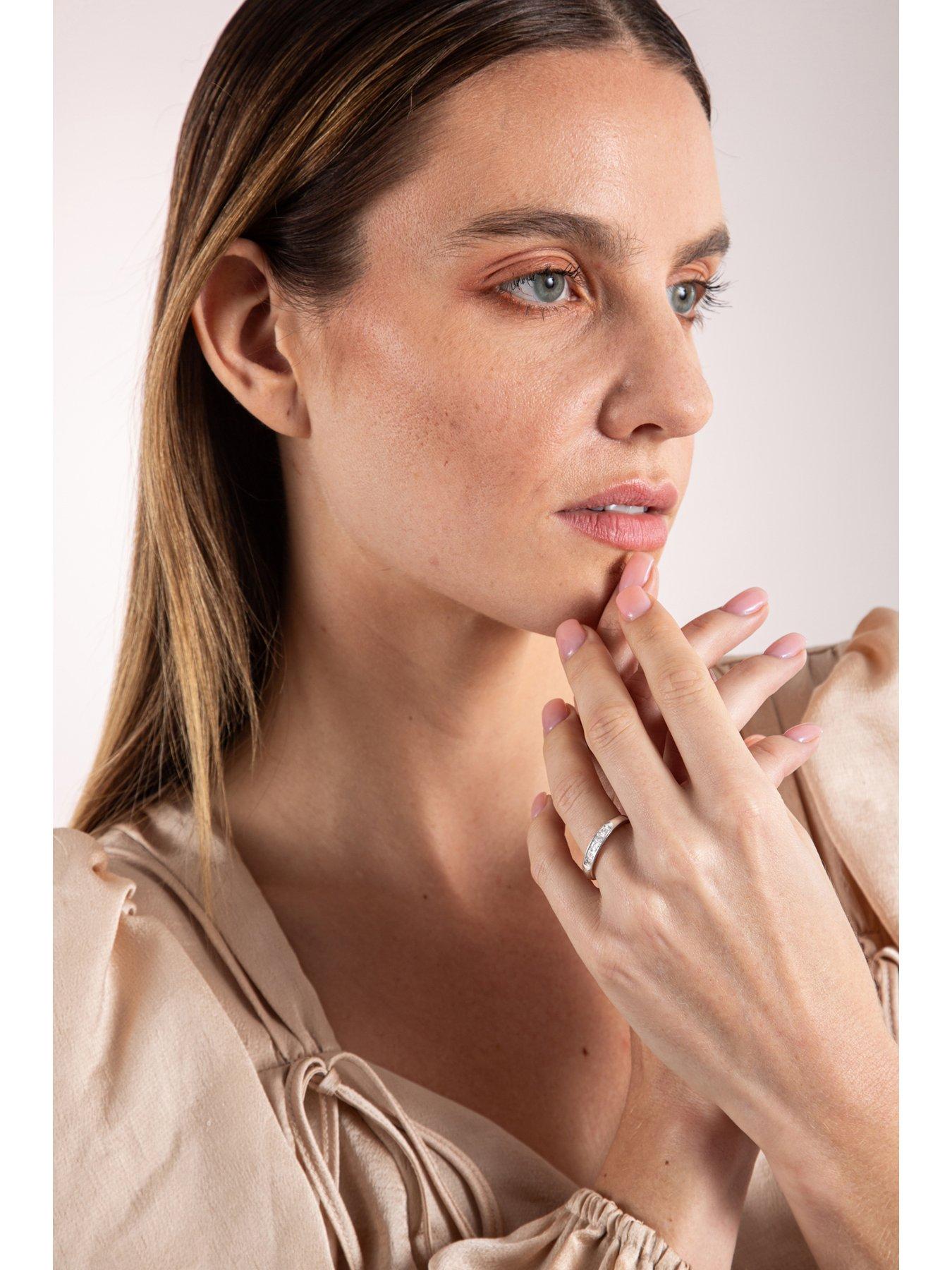  image of love-diamond-050ct-princess-cut-baguette-diamond-eternity-ring-lab-grown