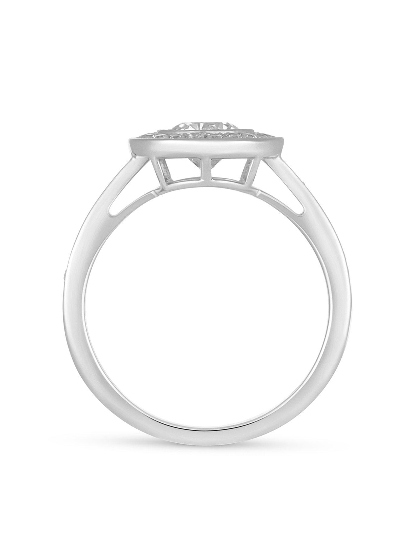 Image 2 of 5 of Love DIAMOND 1.00ct Diamond Halo Solitaire Ring with Diamond Shoulders Lab Grown