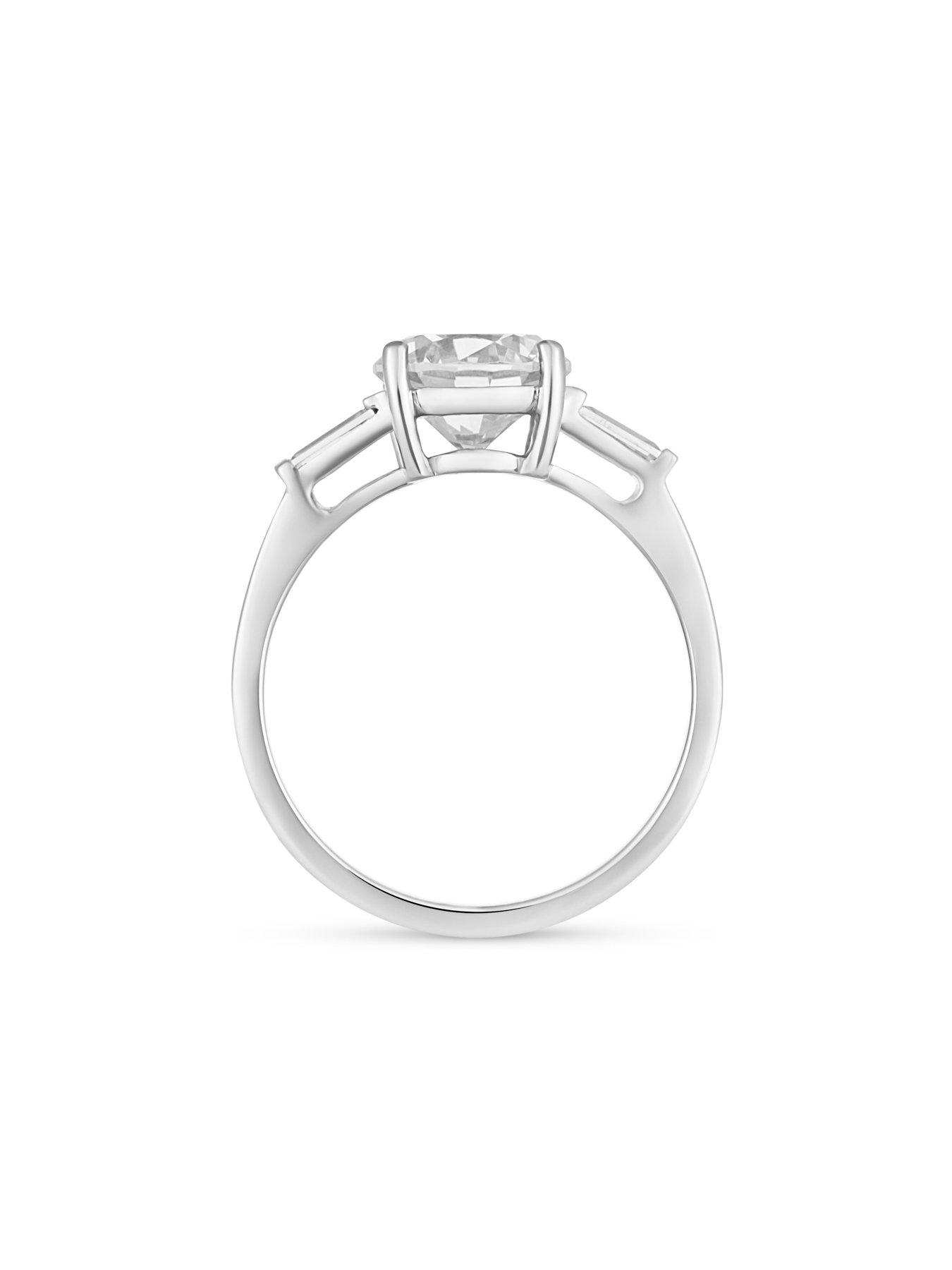 Image 2 of 5 of Love DIAMOND 2.25ct Round Brilliant Diamond Solitaire Ring with Baguette Shoulders Lab Grown