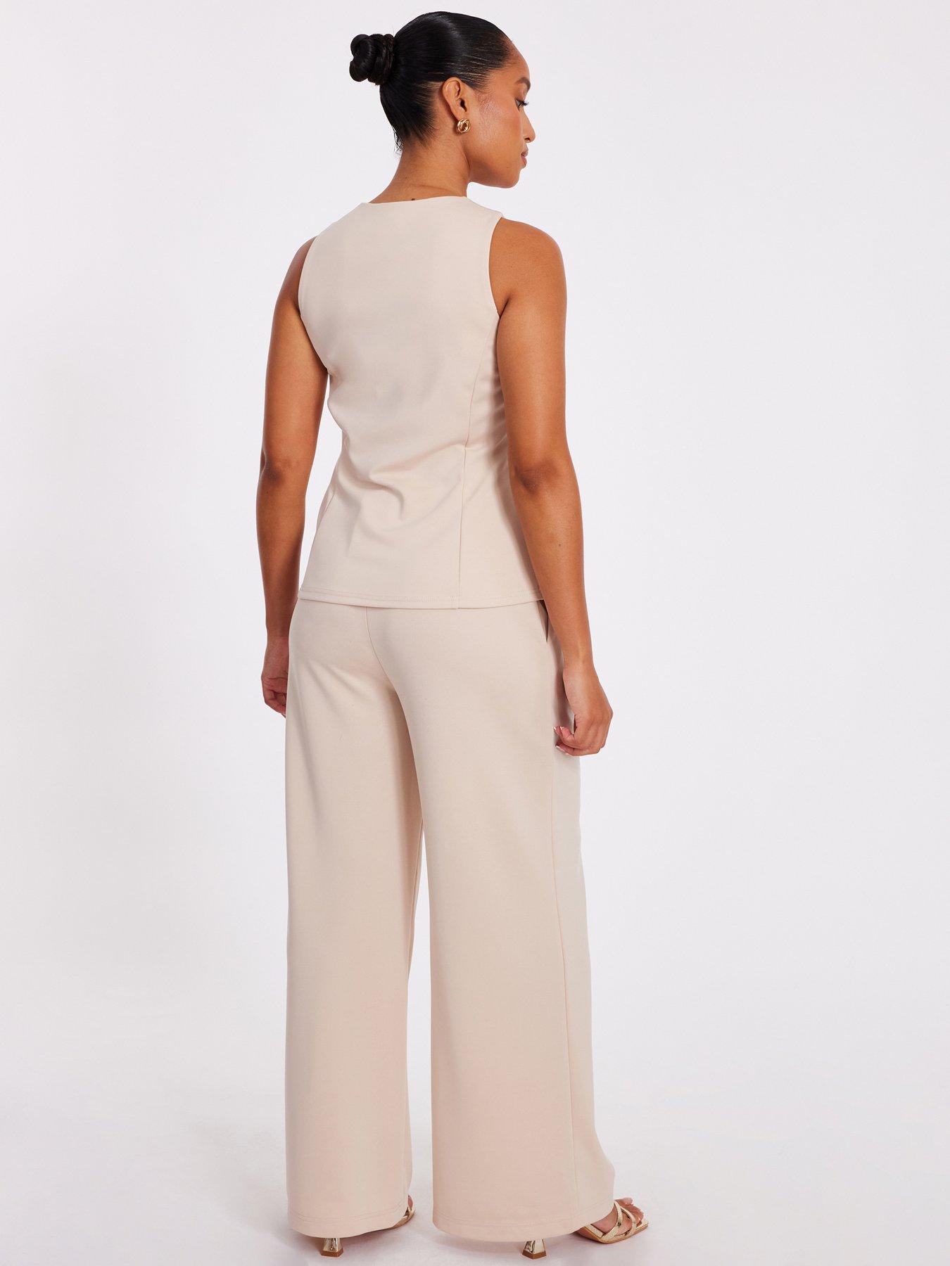 Image 2 of 6 of Quiz Petite Stone Button Front Waistcoat