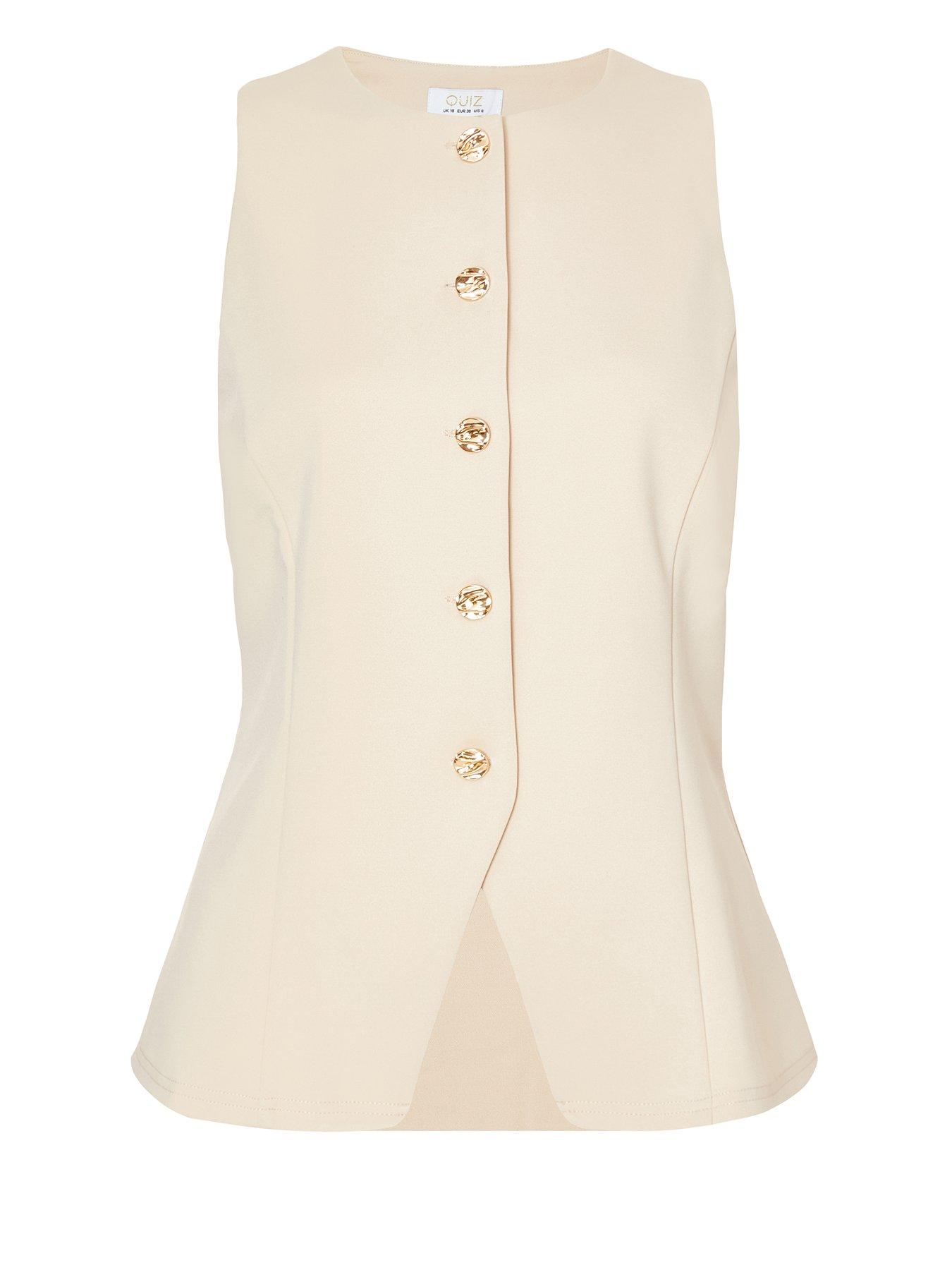 Image 4 of 6 of Quiz Stone Button Front Waistcoat