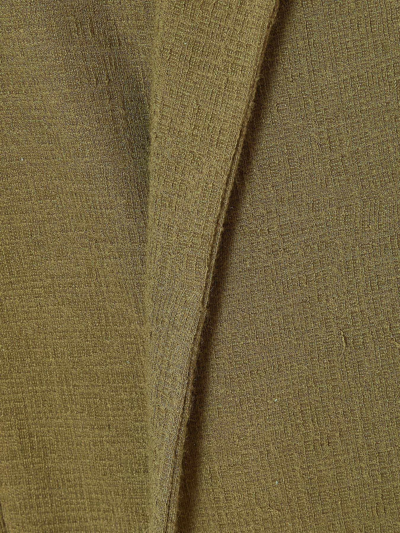 Image 6 of 6 of Quiz Khaki Textured Ruched Sleeve Blazer