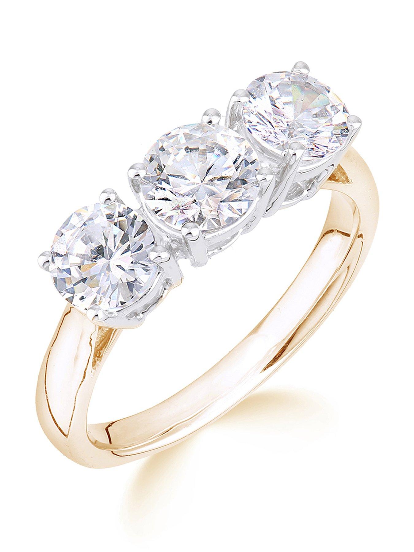 Love DIAMOND 2.00ct Diamond Trilogy Ring Lab Grown