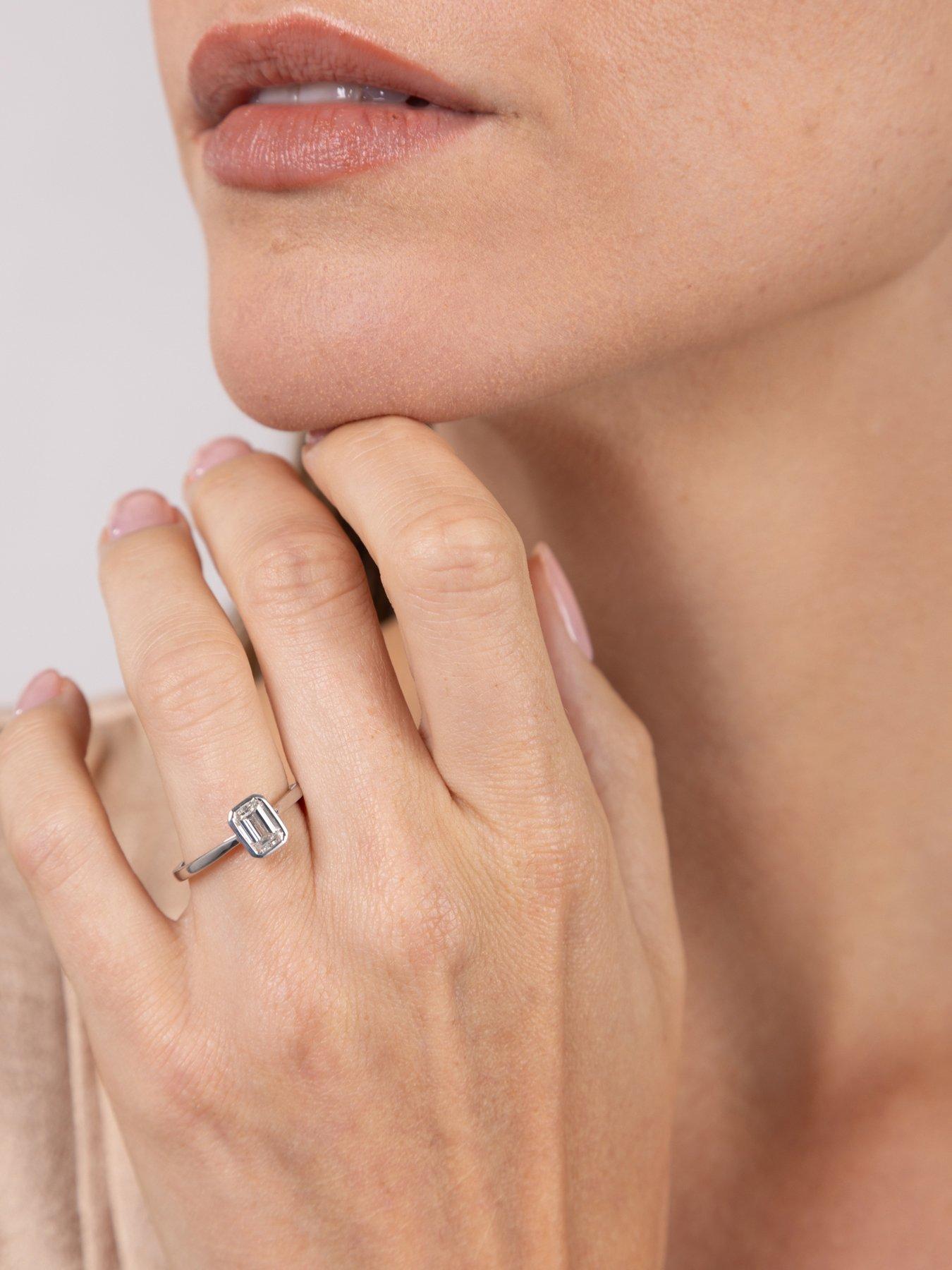 Image 5 of 5 of Love DIAMOND 1.00ct Emerald Cut Diamond Solitaire Ring Lab Grown