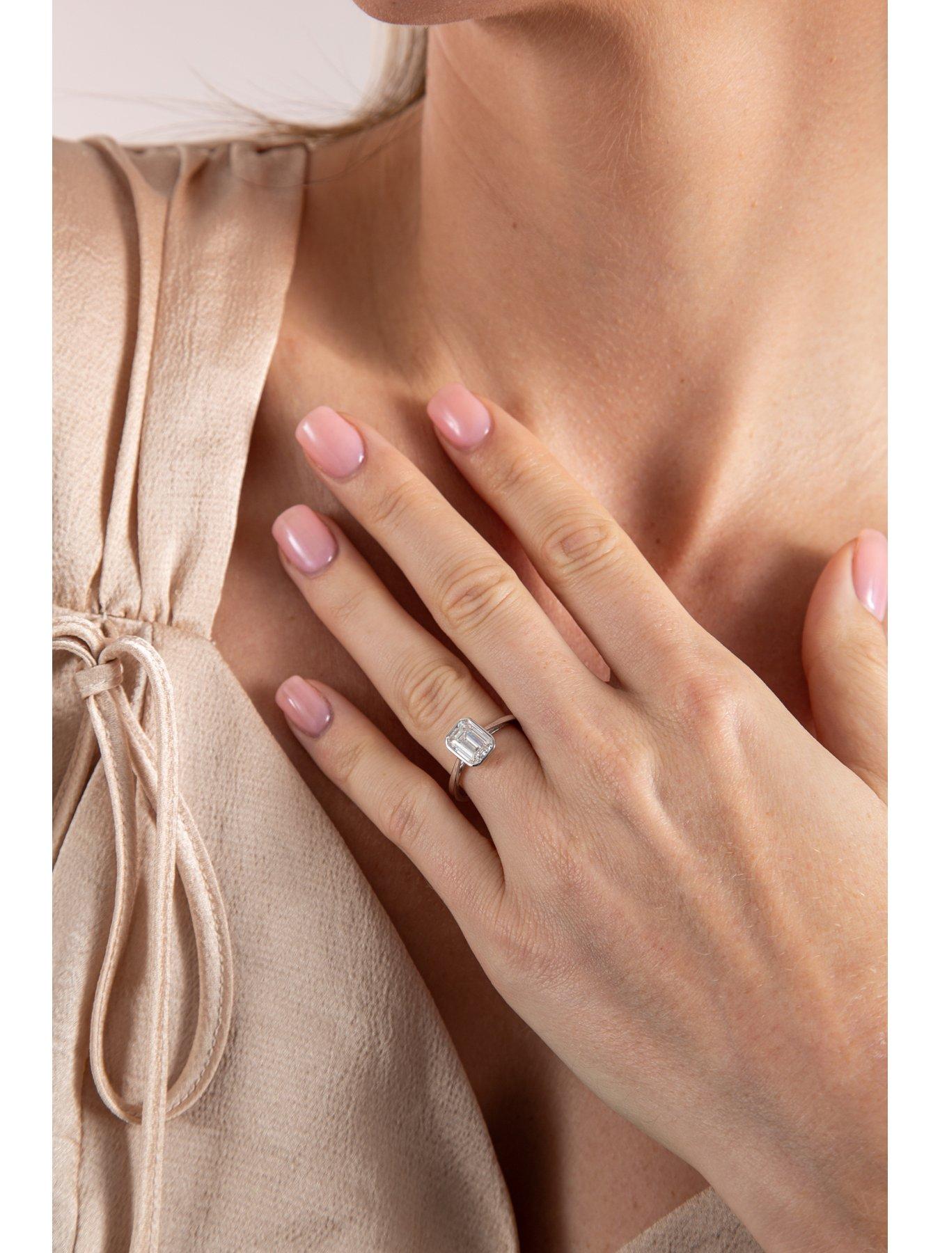 Image 5 of 5 of Love DIAMOND 2.00ct Emerald Cut Diamond  Solitaire Ring Lab Grown