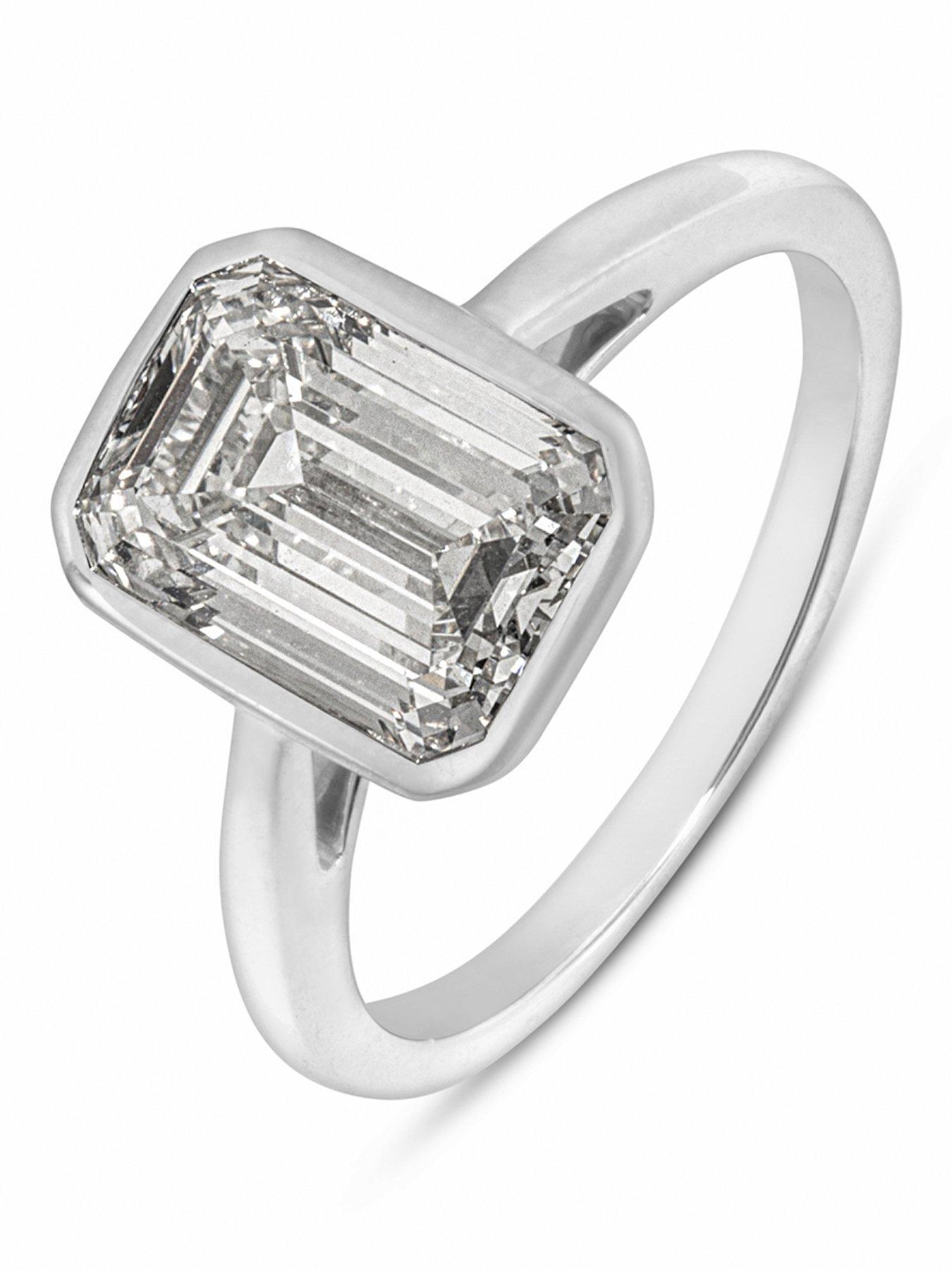 Image 1 of 5 of Love DIAMOND 3Ct Rubover Solitaire Engagment RIng - Lab Grown